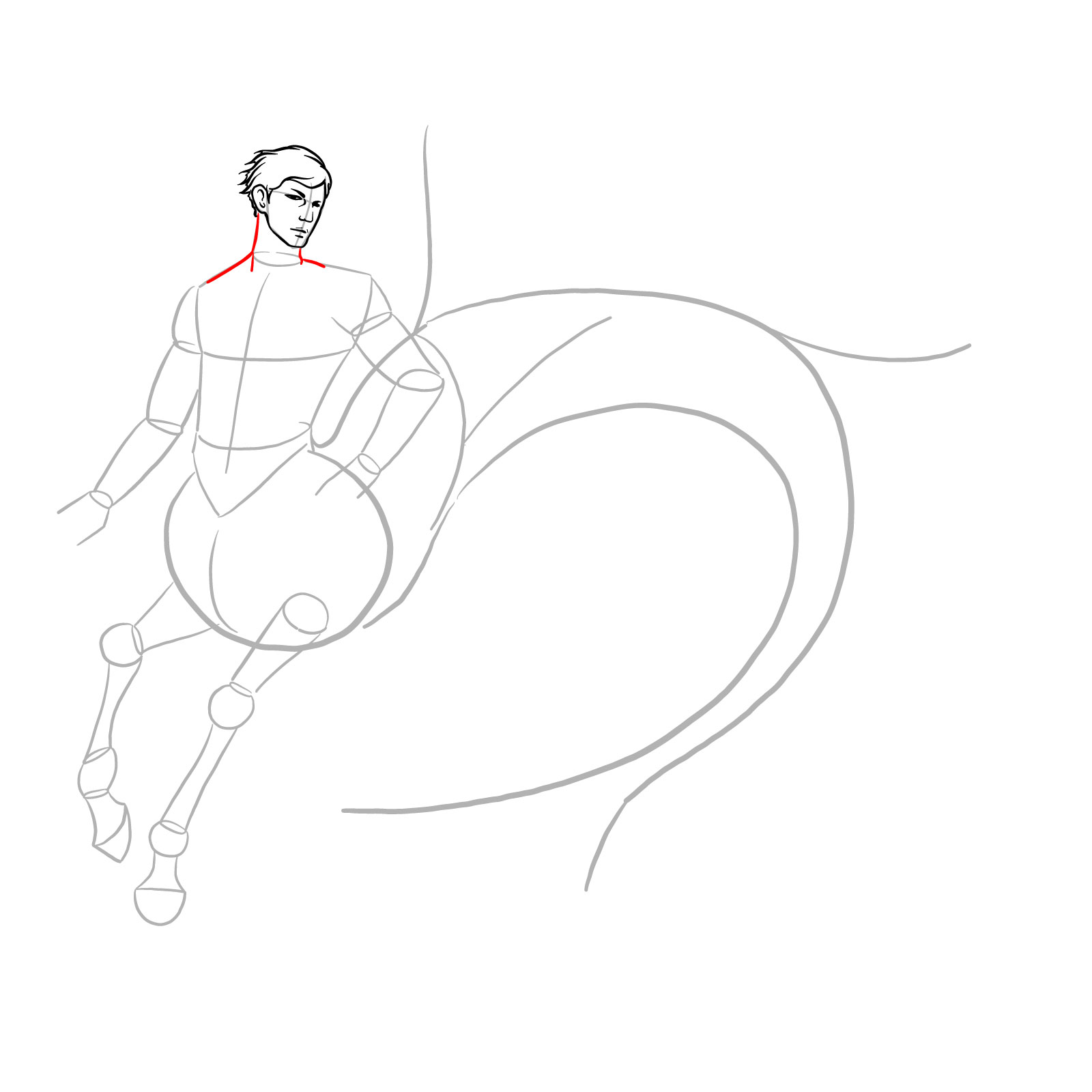 How to draw an Ichthyocentaur - step 12