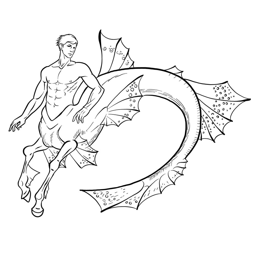 How to draw an Ichthyocentaur