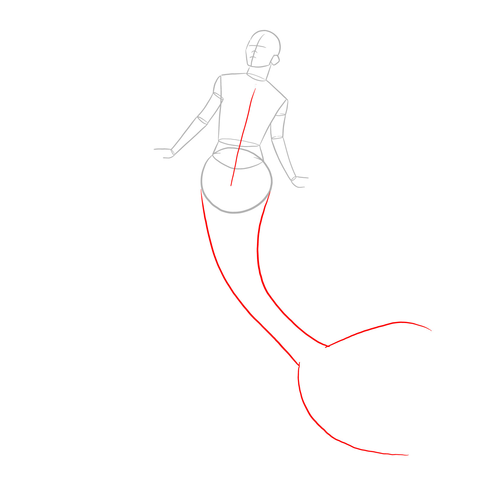 How to draw a Mermaid - step 03