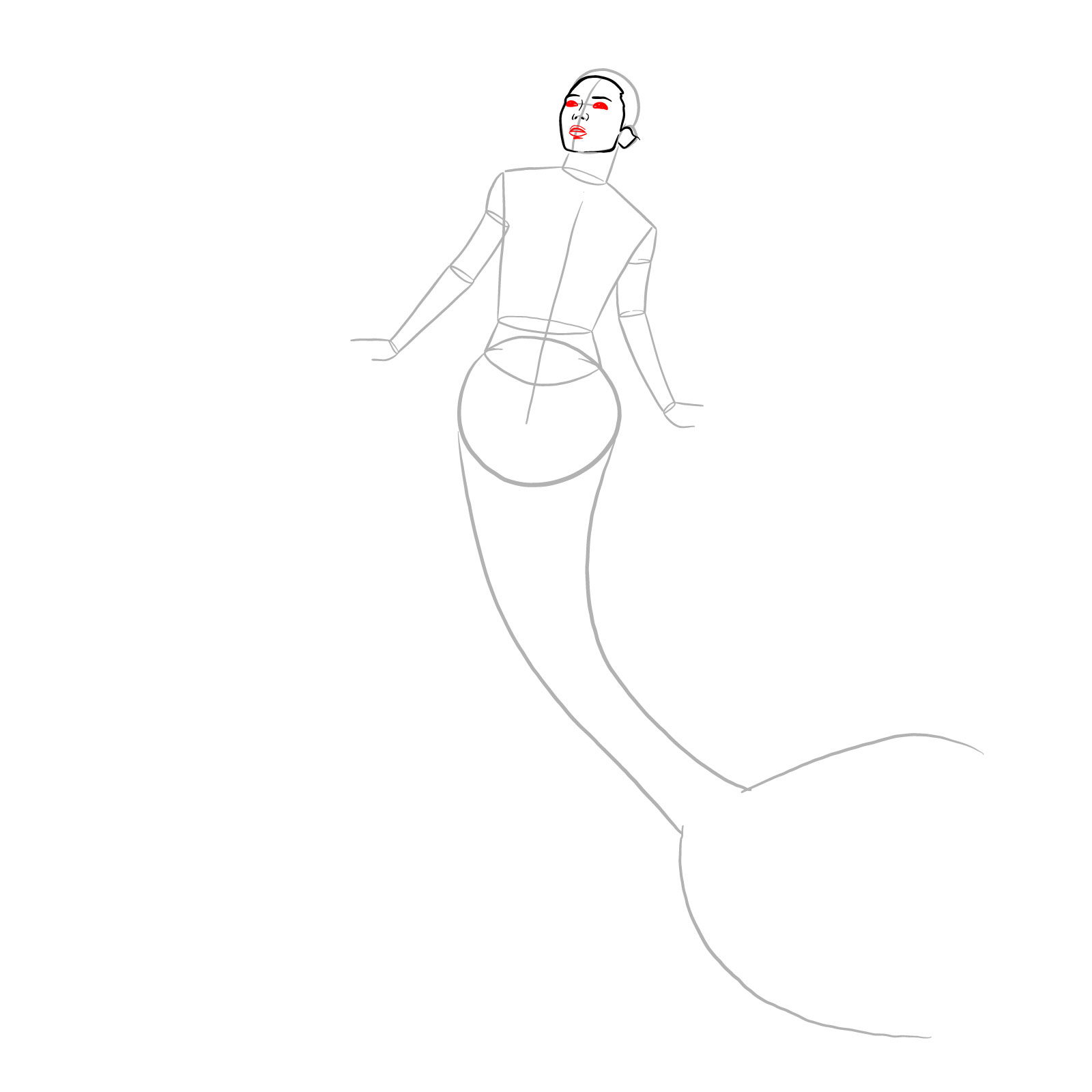 How to draw a Mermaid - step 07