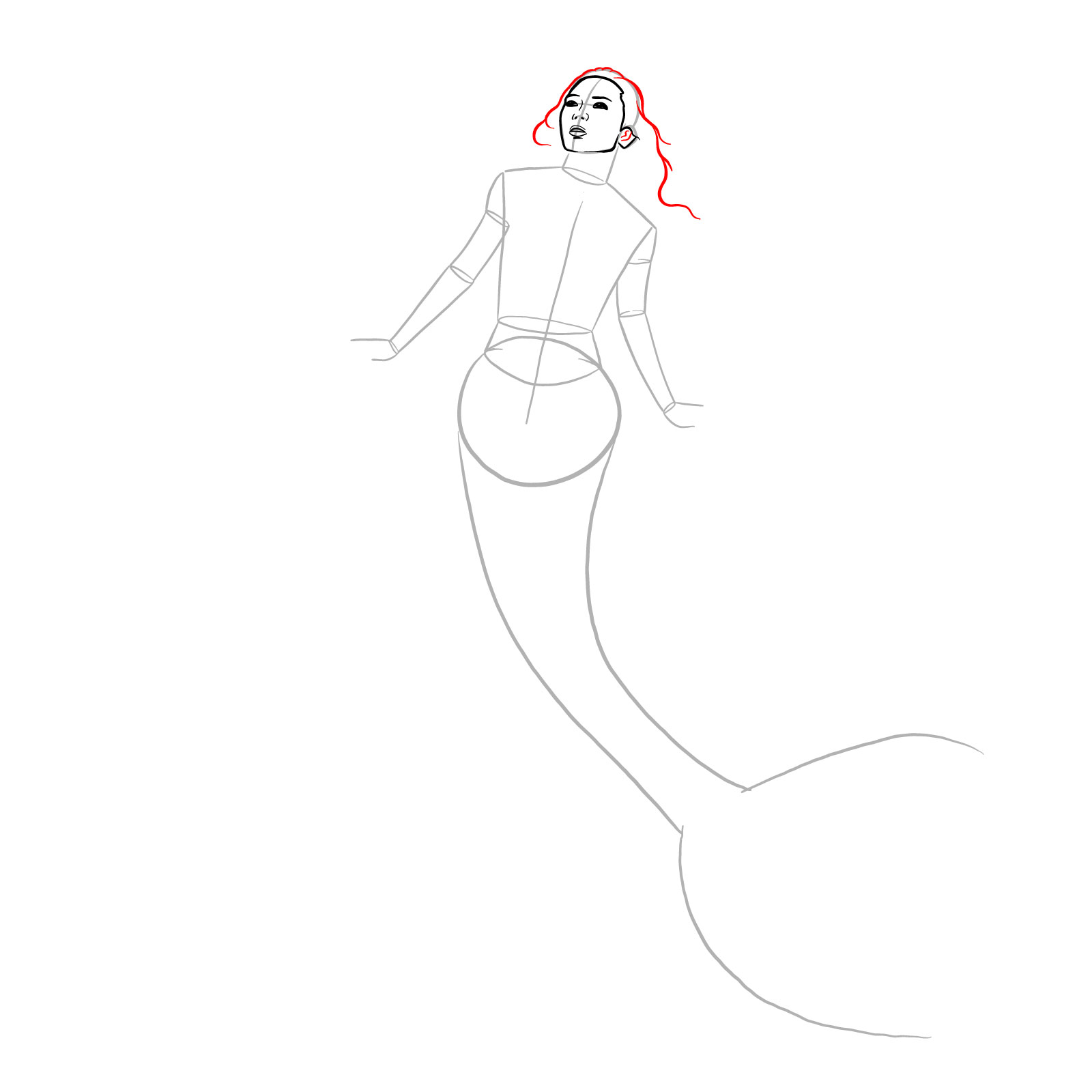 How to draw a Mermaid - step 08
