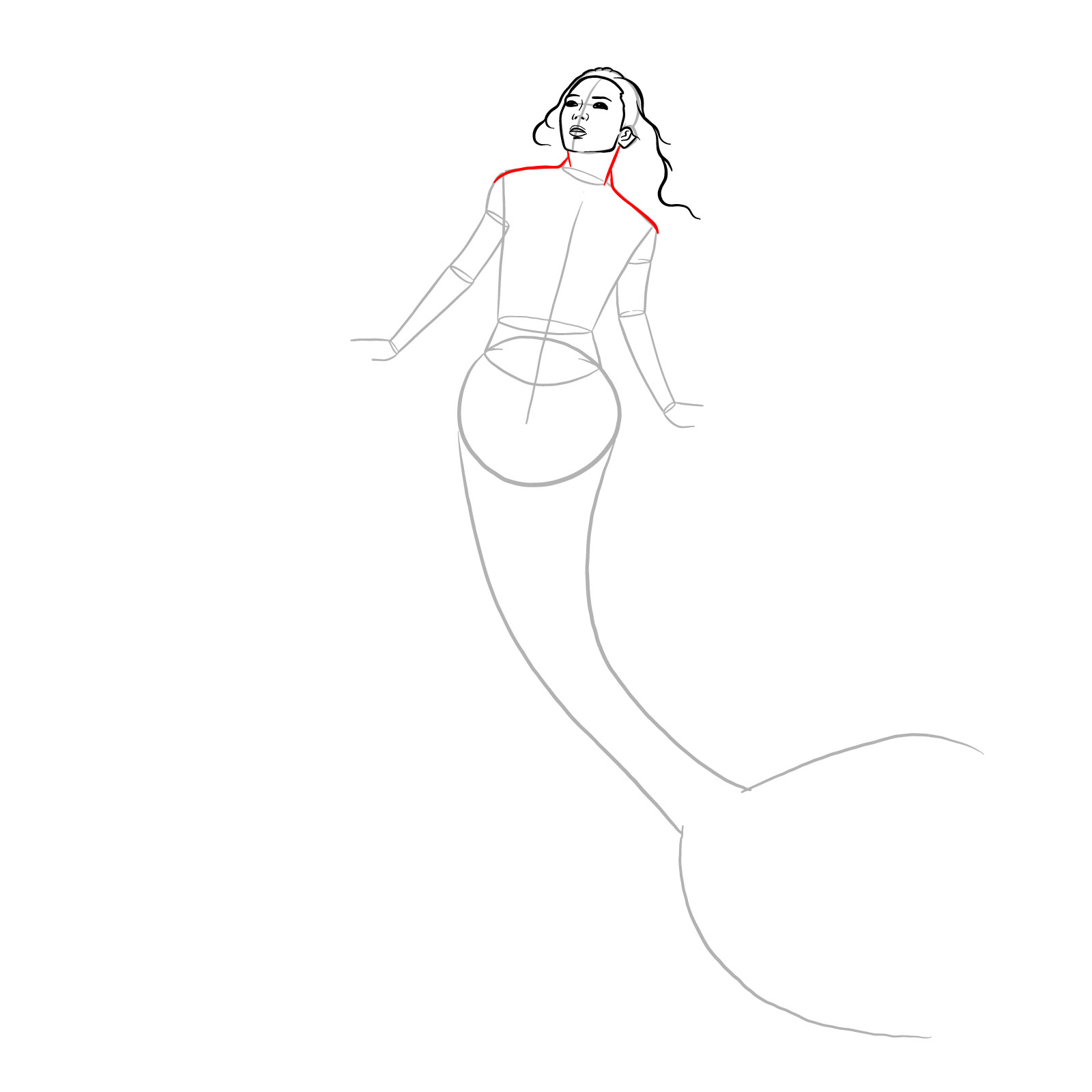 How to draw a Mermaid - step 09