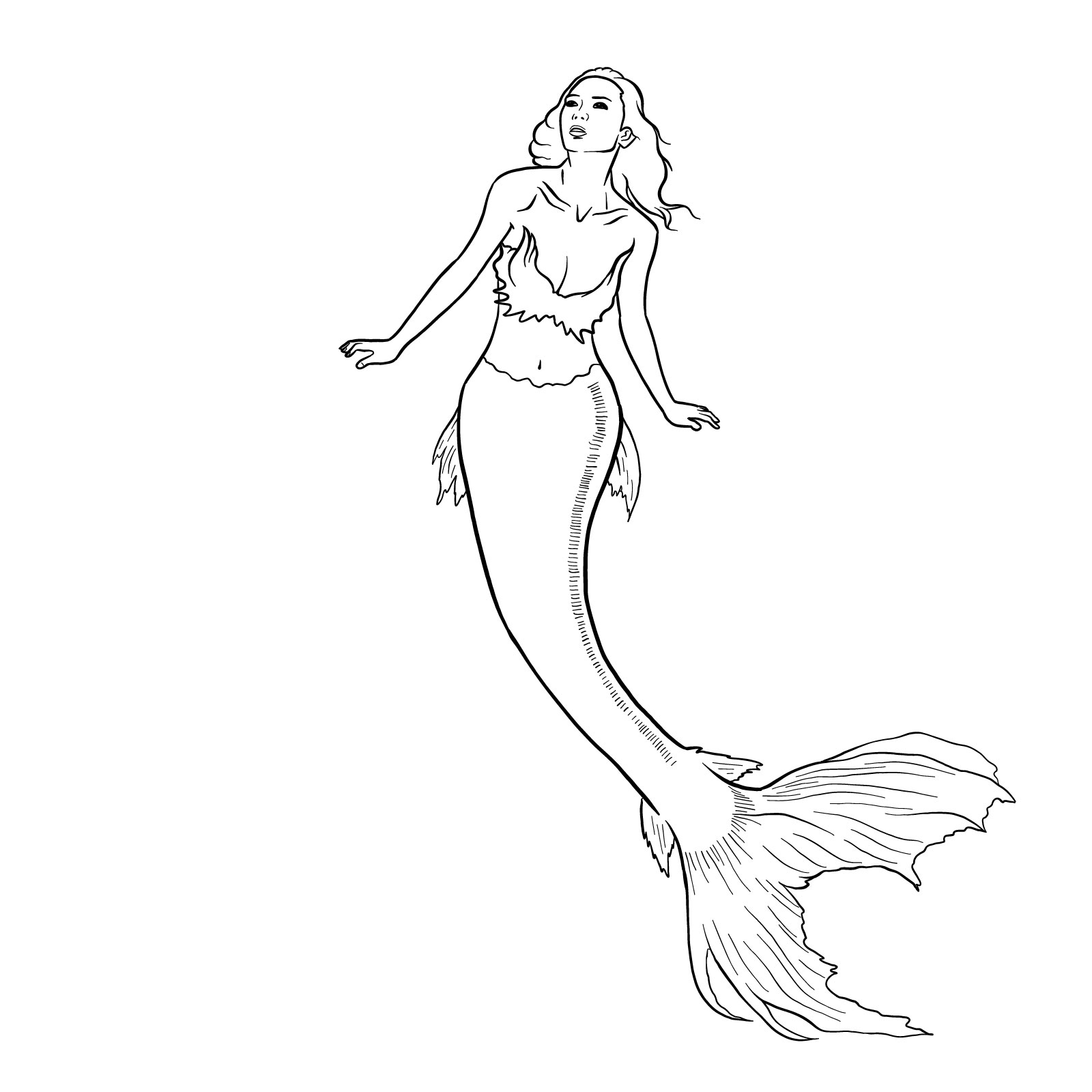 How to draw a Mermaid - coloring
