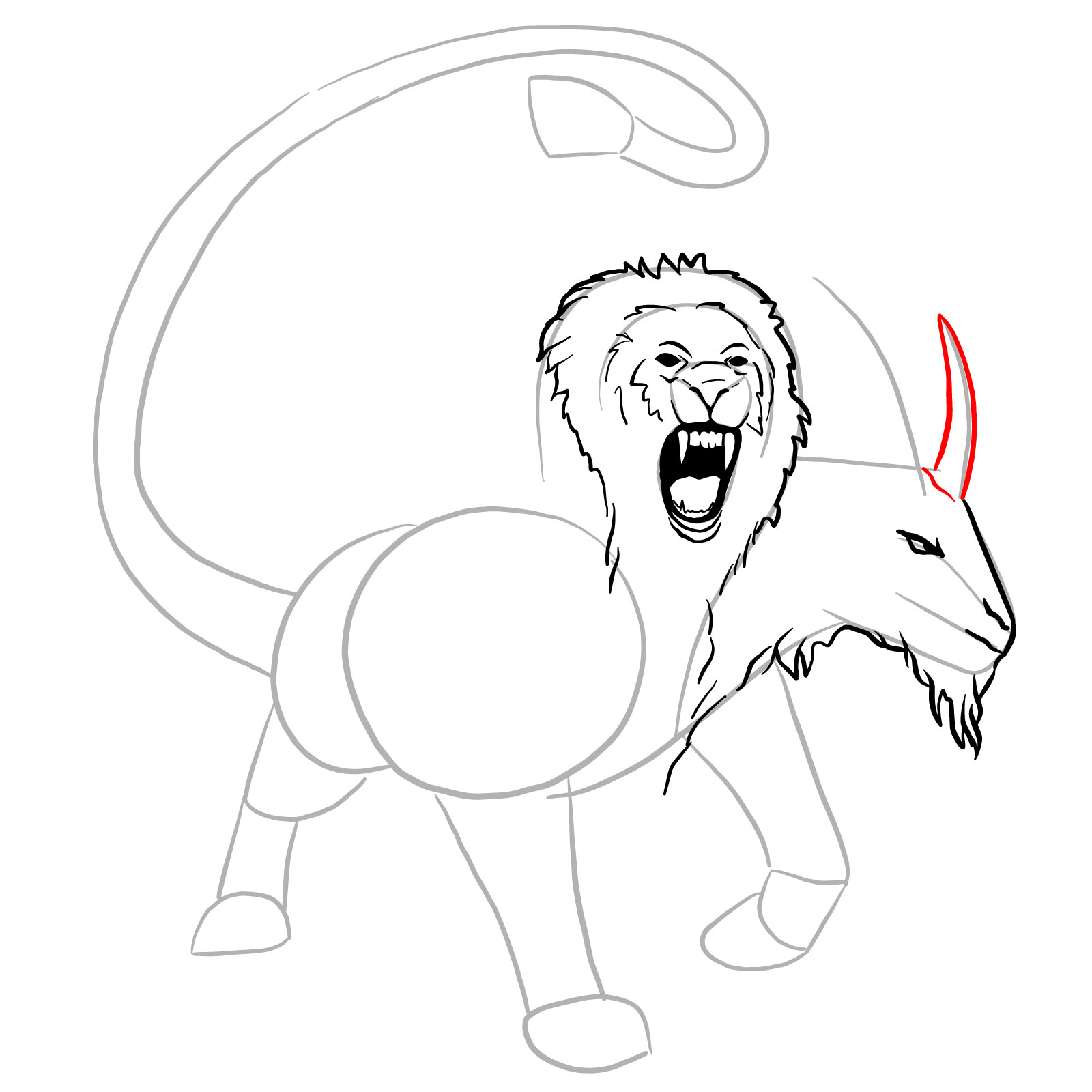 How to draw a Chimera - step 16