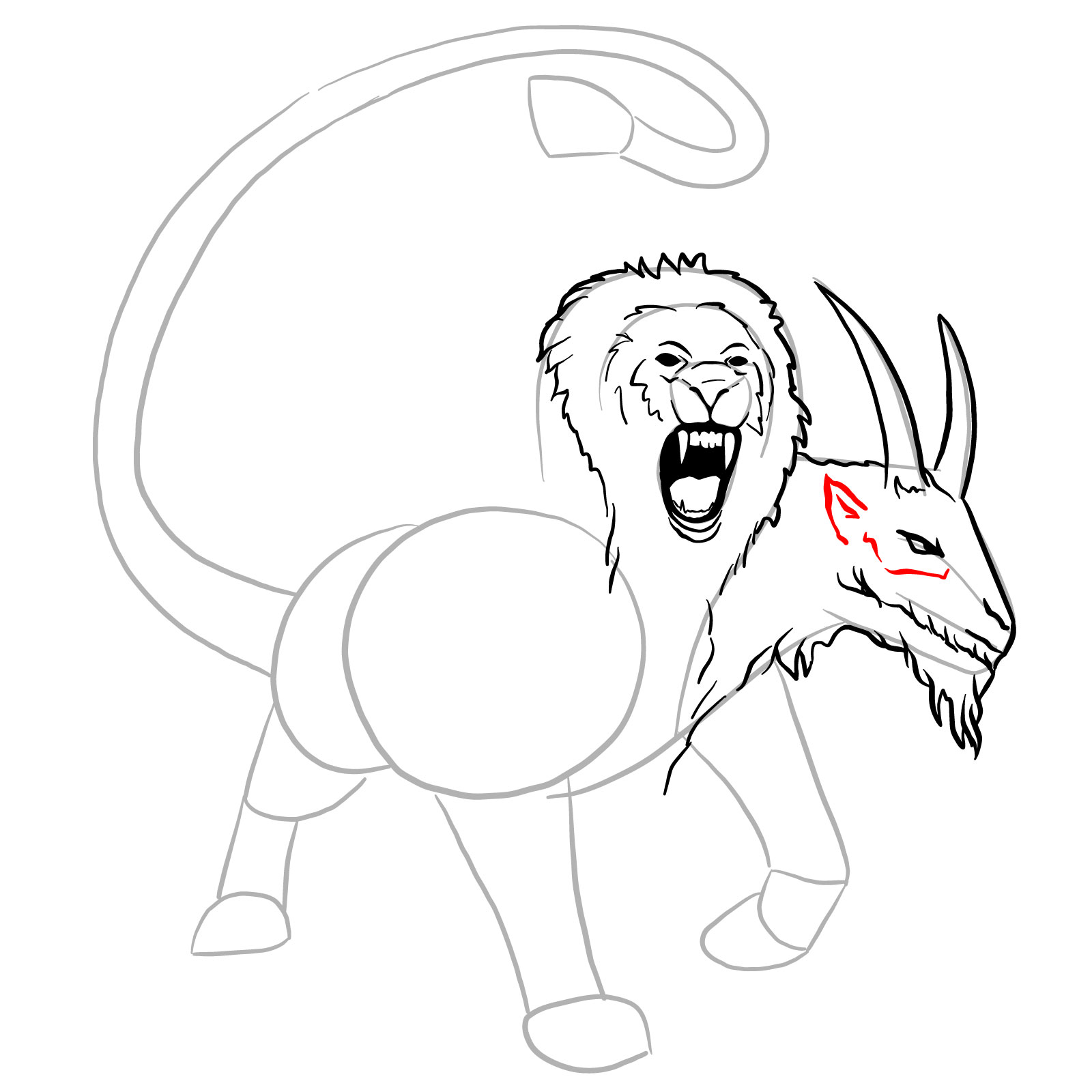 How to draw a Chimera - step 19