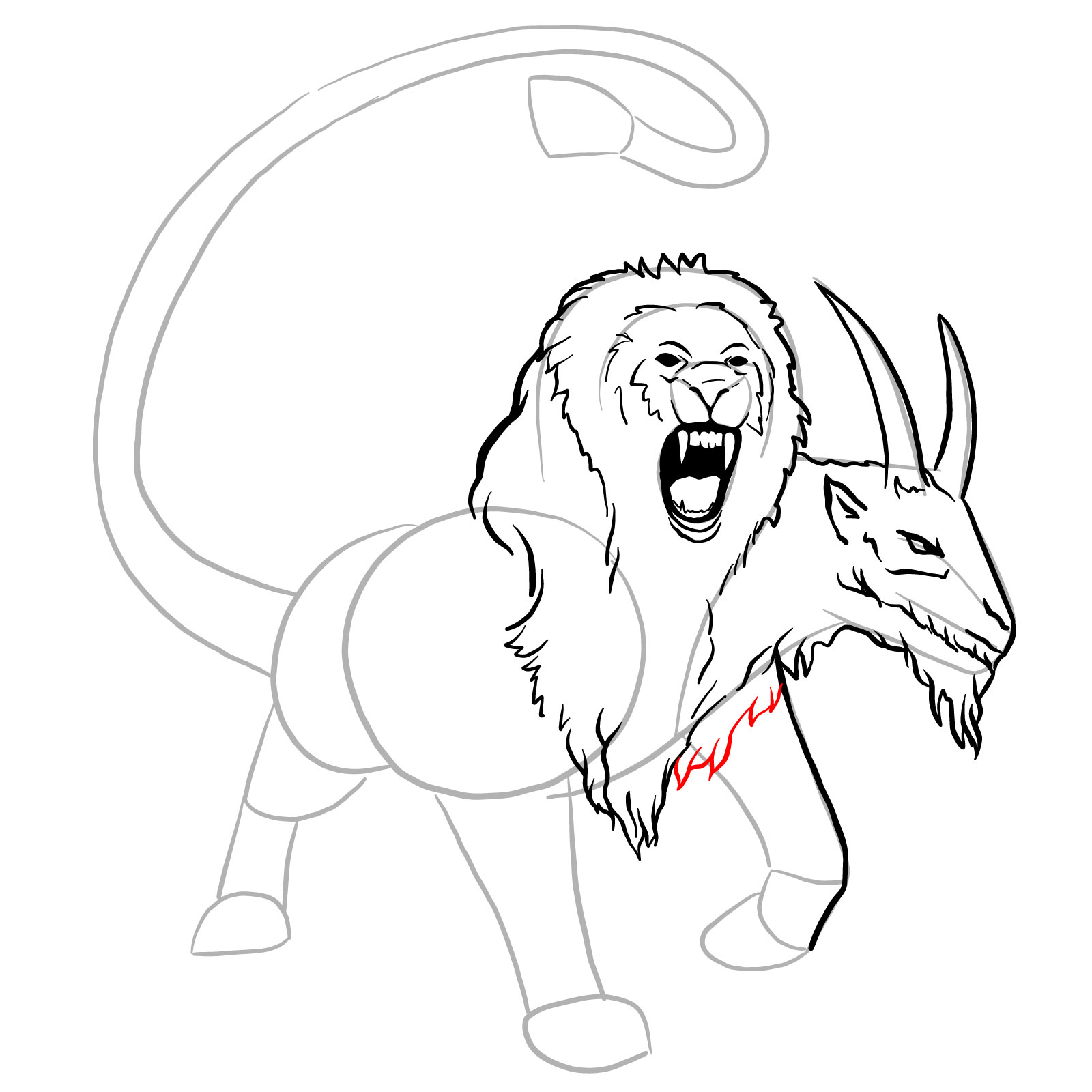 How to draw a Chimera - step 22