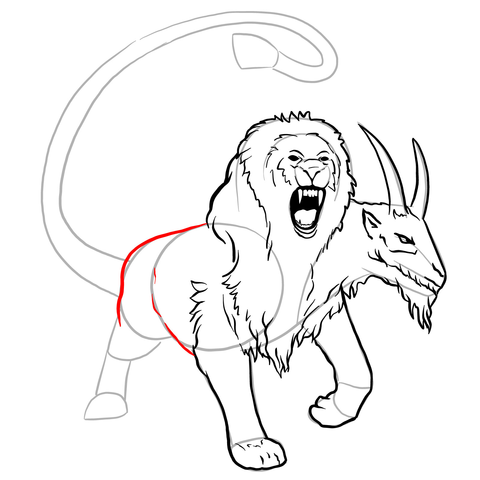 How to draw a Chimera - step 26