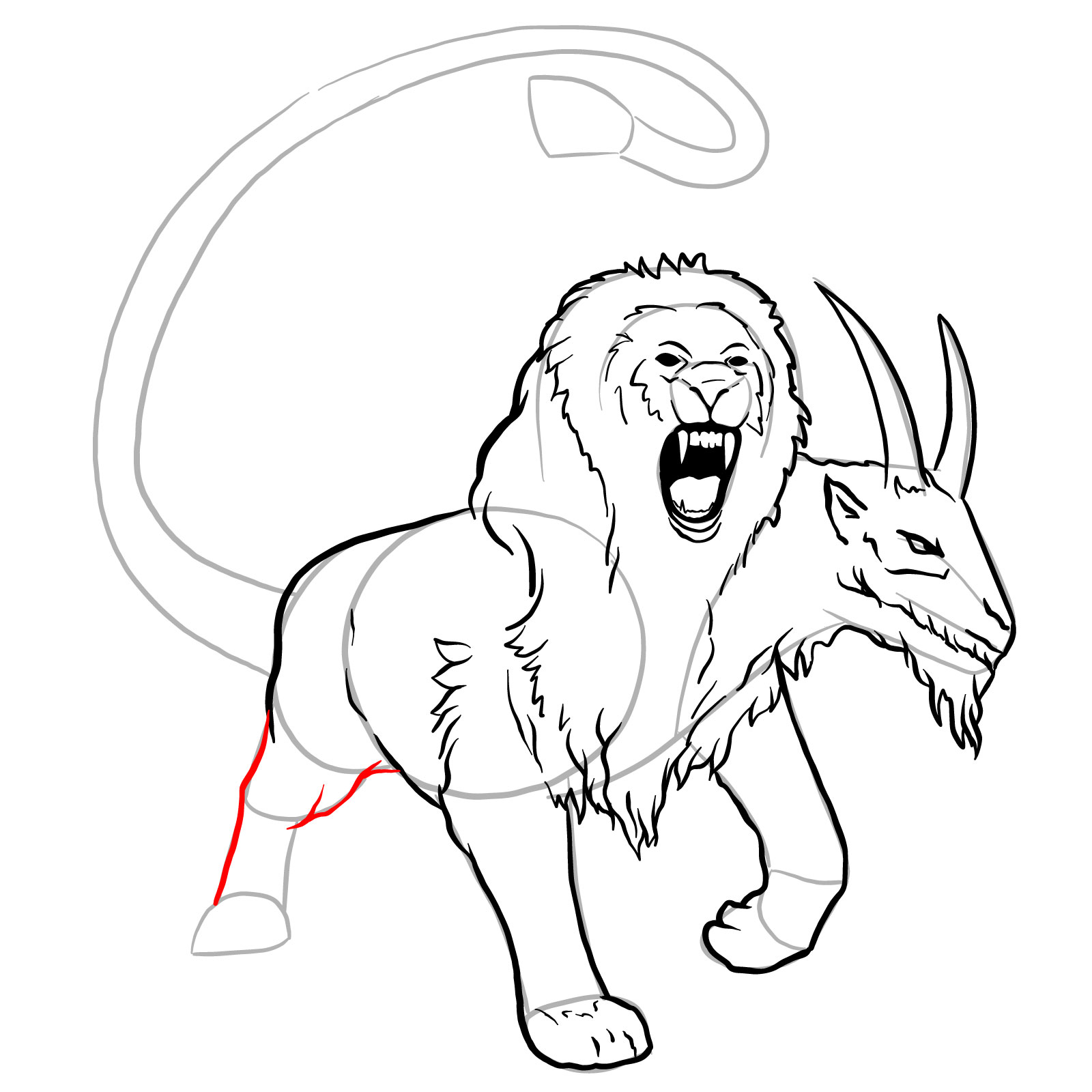 How to draw a Chimera - step 27