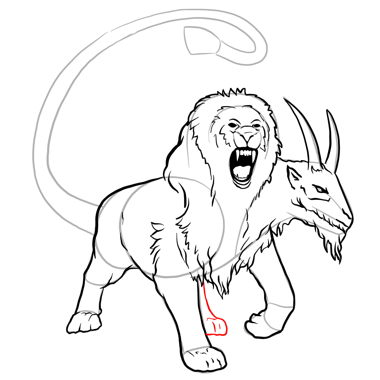 How to draw a Chimera - step 29