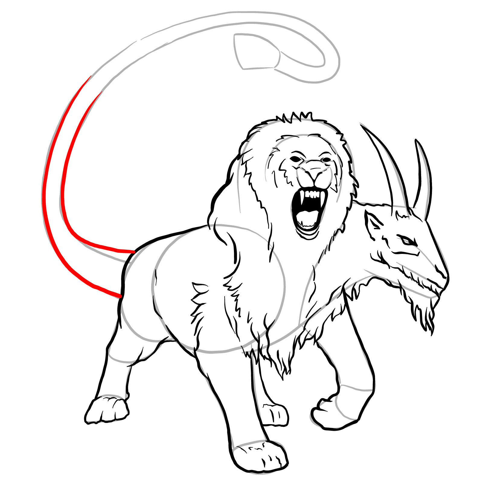 How to draw a Chimera - step 30