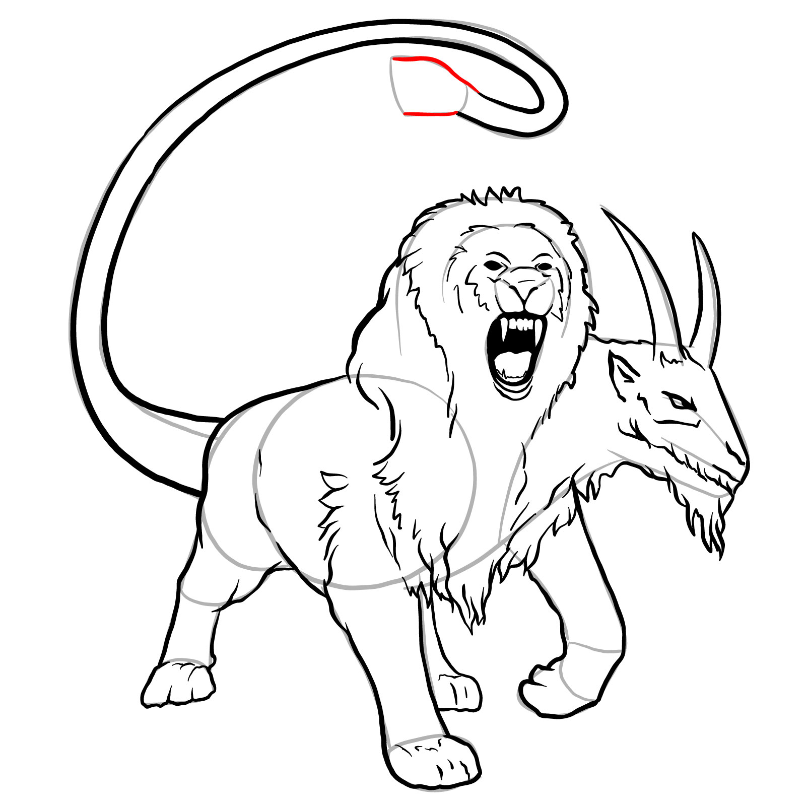 How to draw a Chimera - step 32