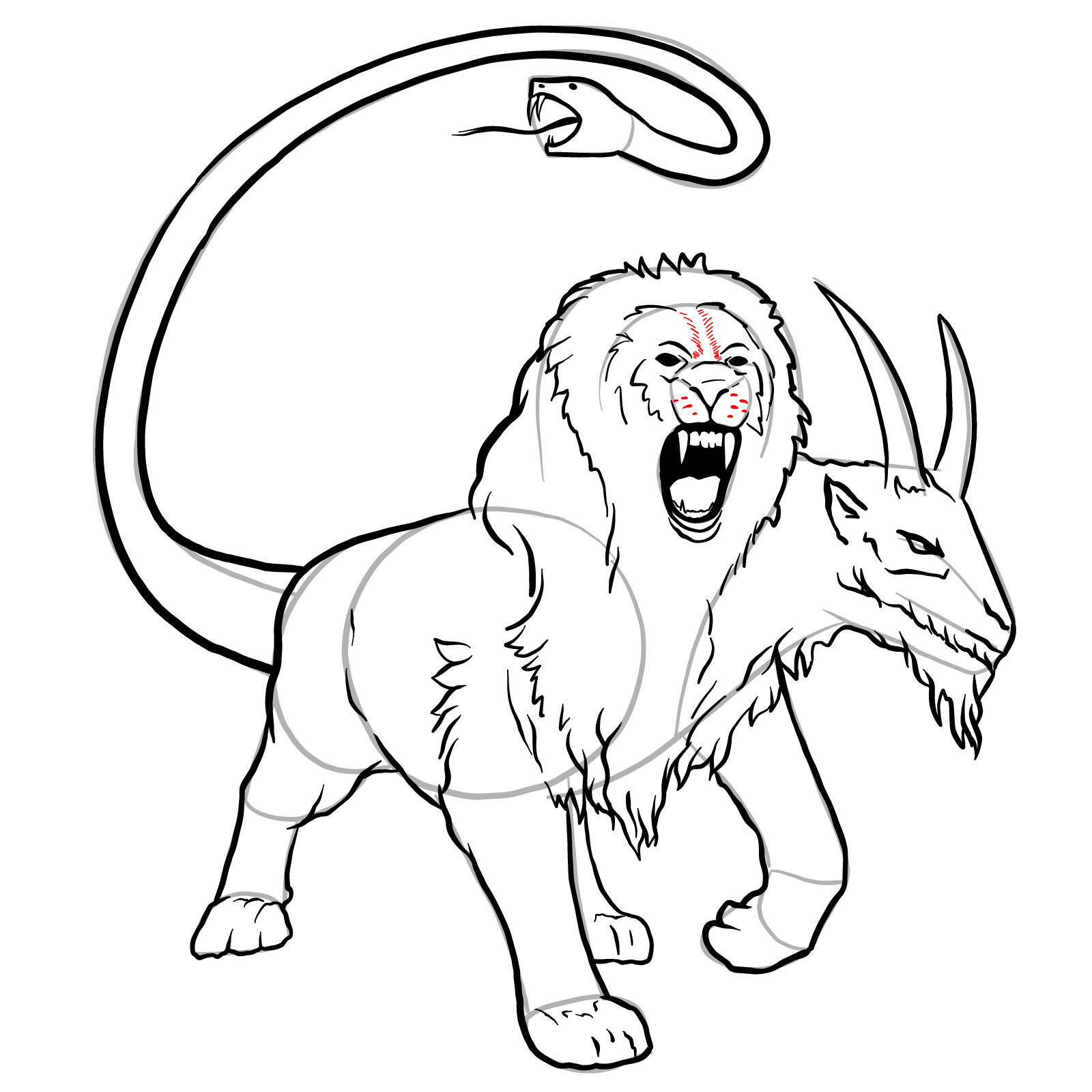 How to draw a Chimera - step 35