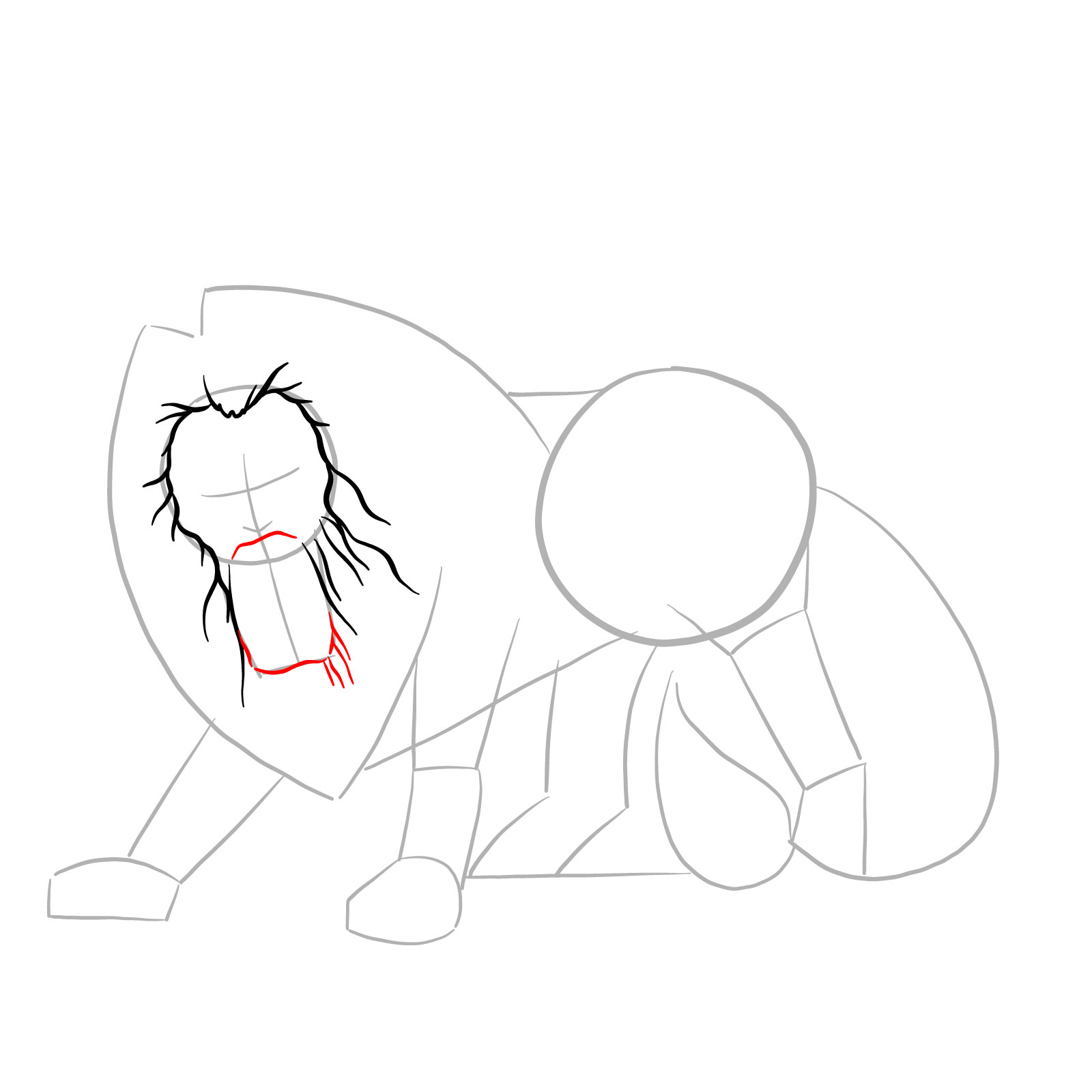 How to draw a Manticore - step 07