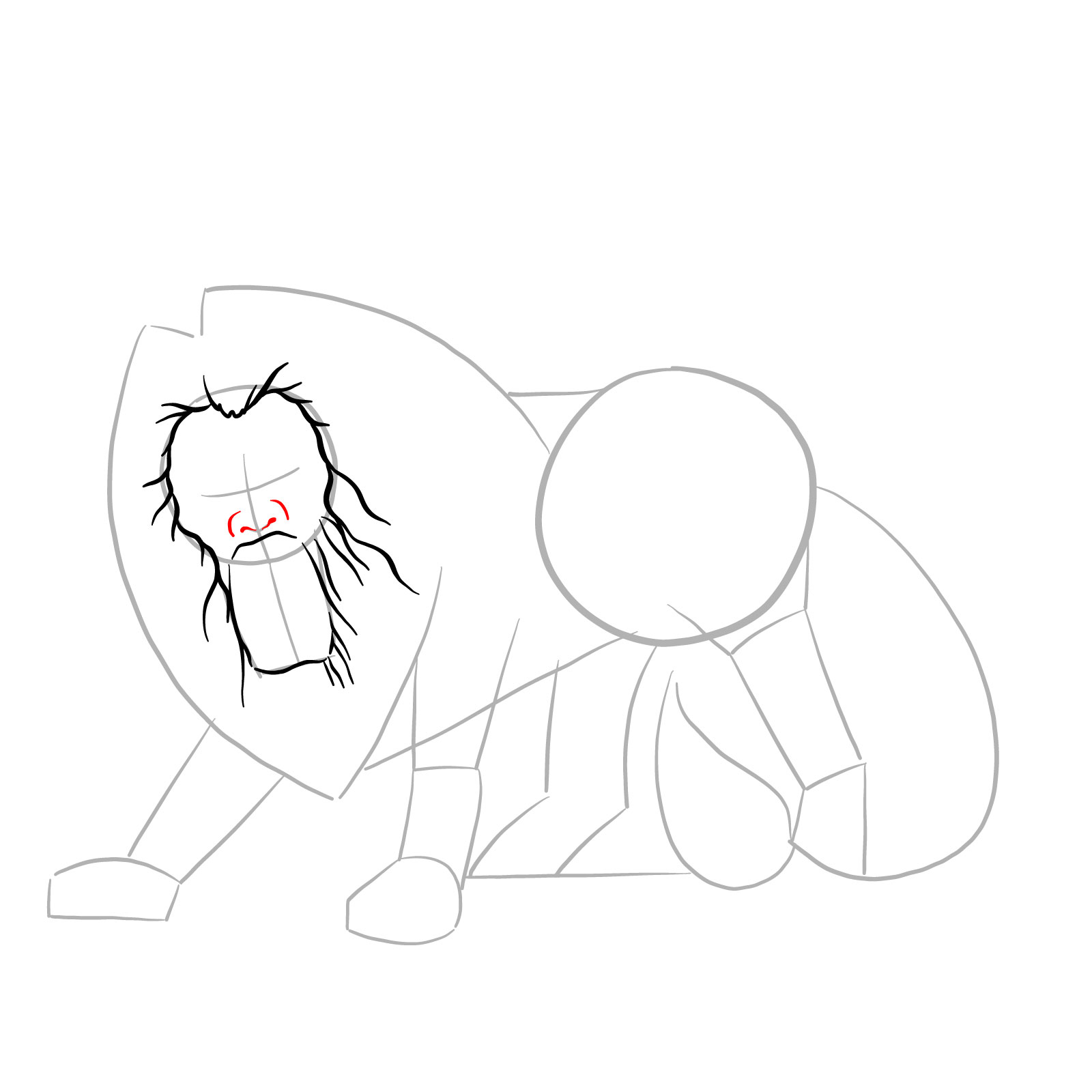 How to draw a Manticore - step 08