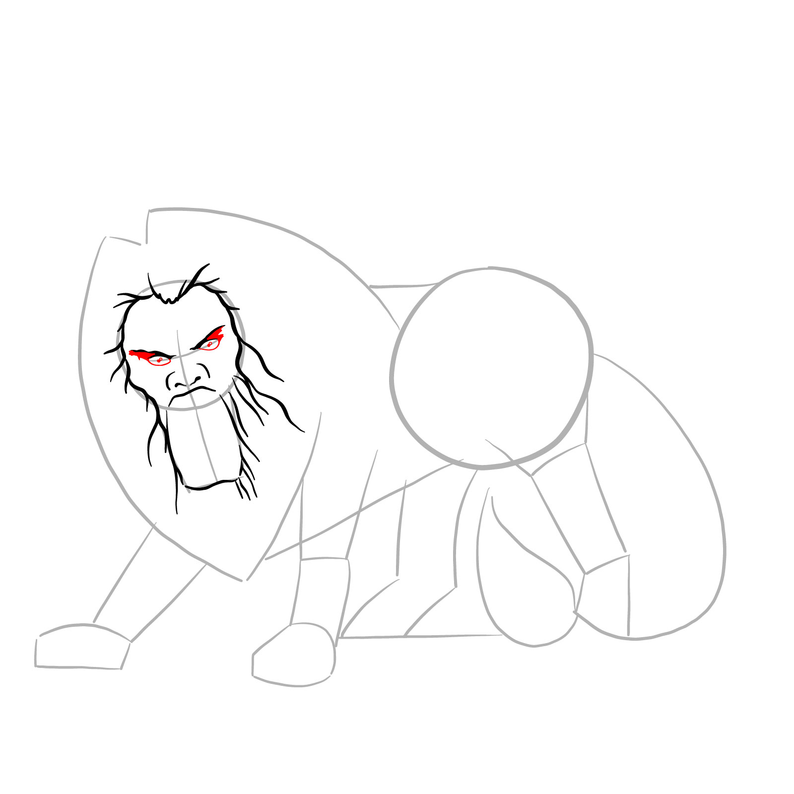 How to draw a Manticore - step 10