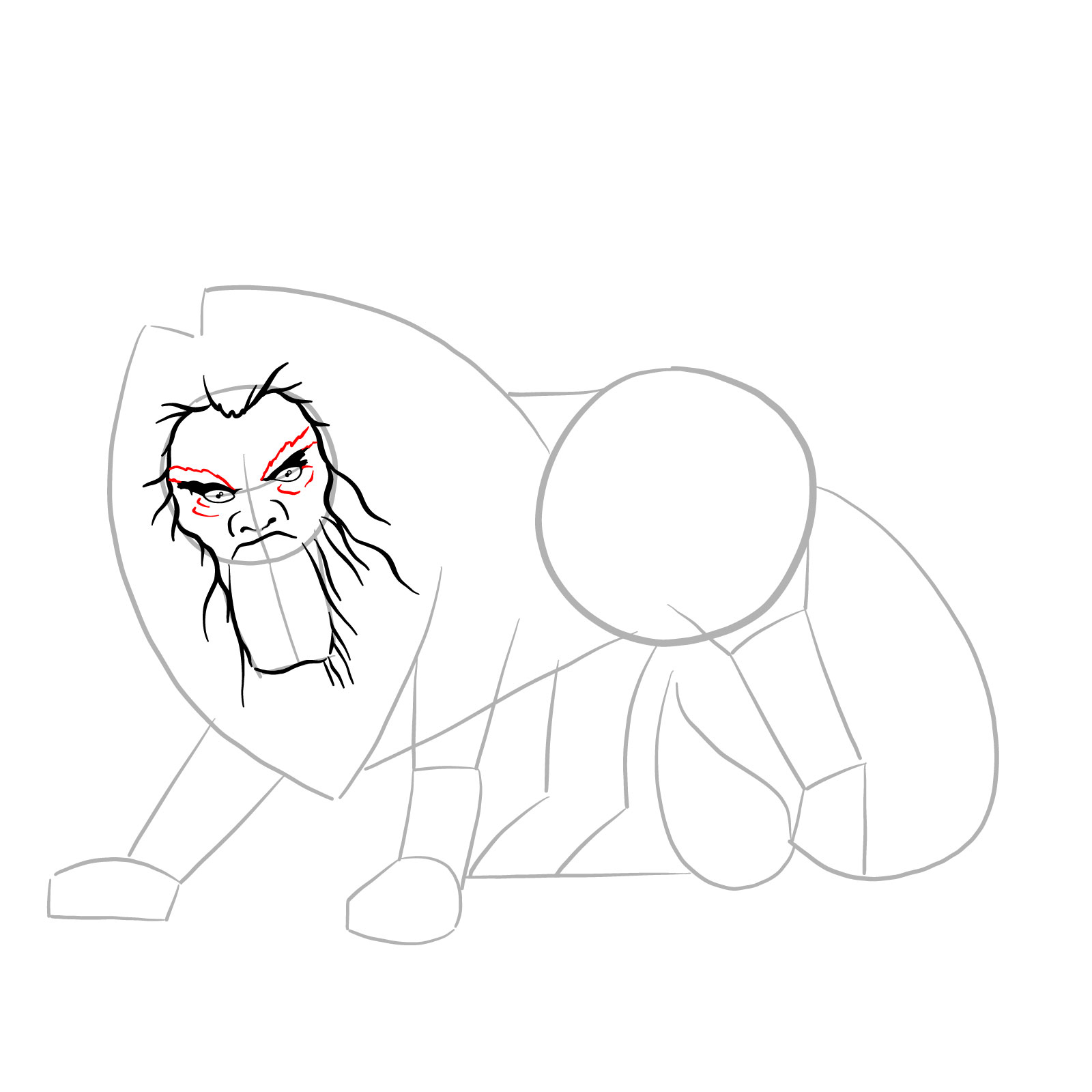 How to draw a Manticore - step 11