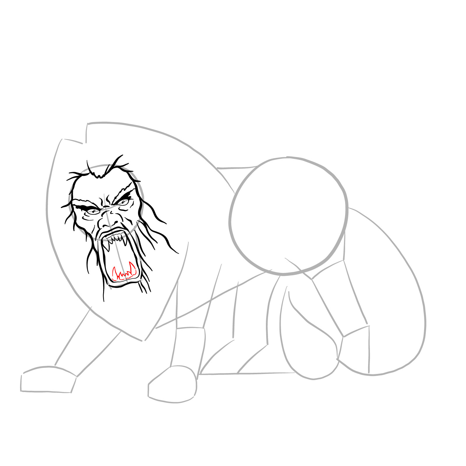 How to draw a Manticore - step 15
