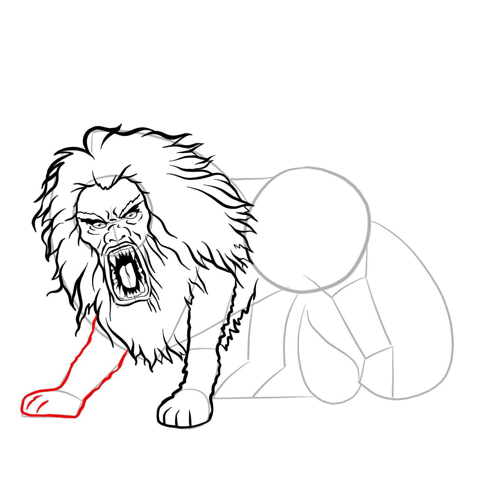 How to draw a Manticore - step 23