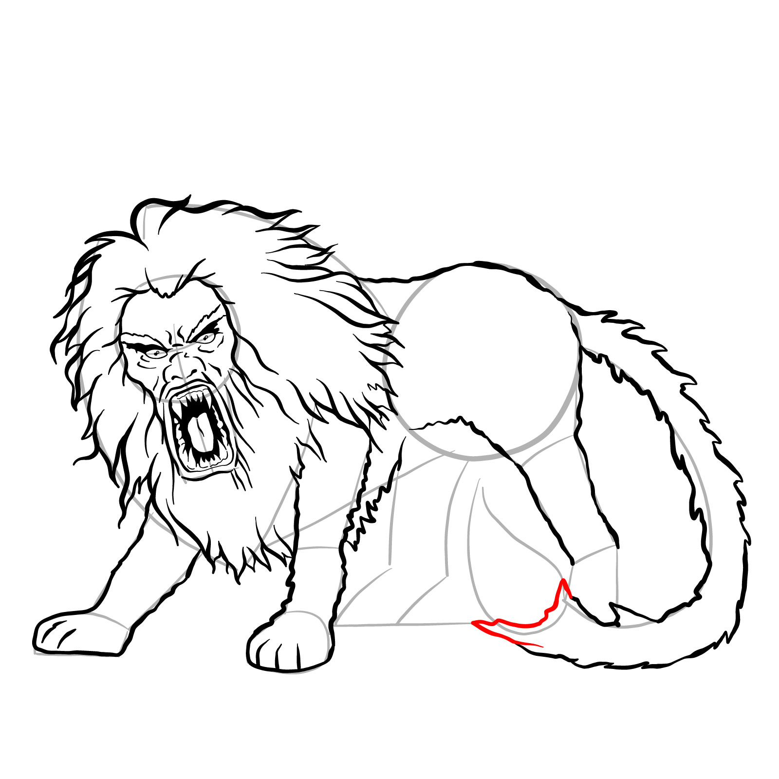 How to draw a Manticore - step 27