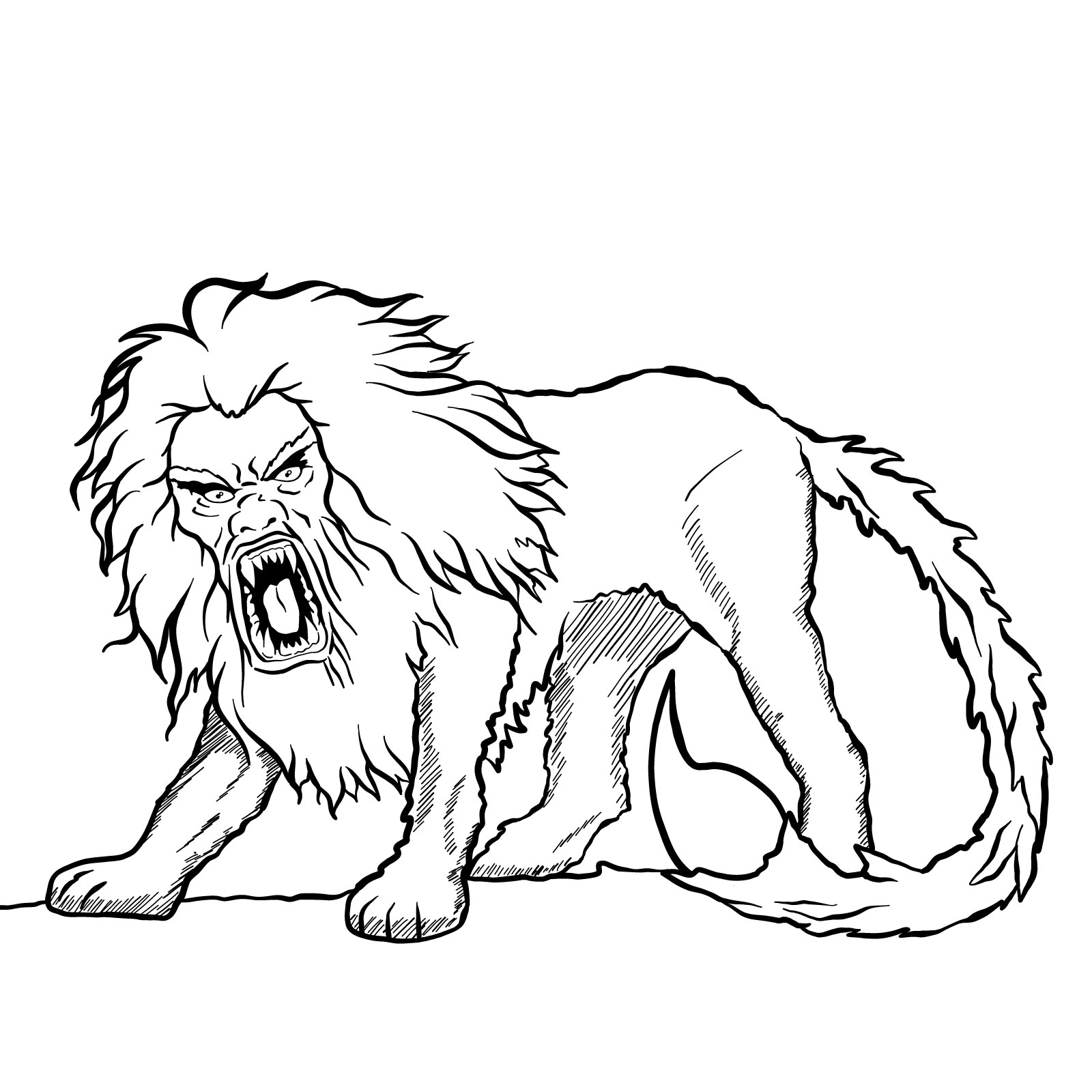 How to draw a Manticore - coloring