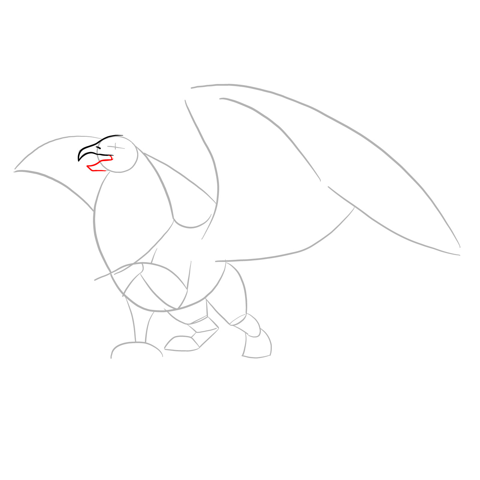 How to draw a Gryphon - step 05