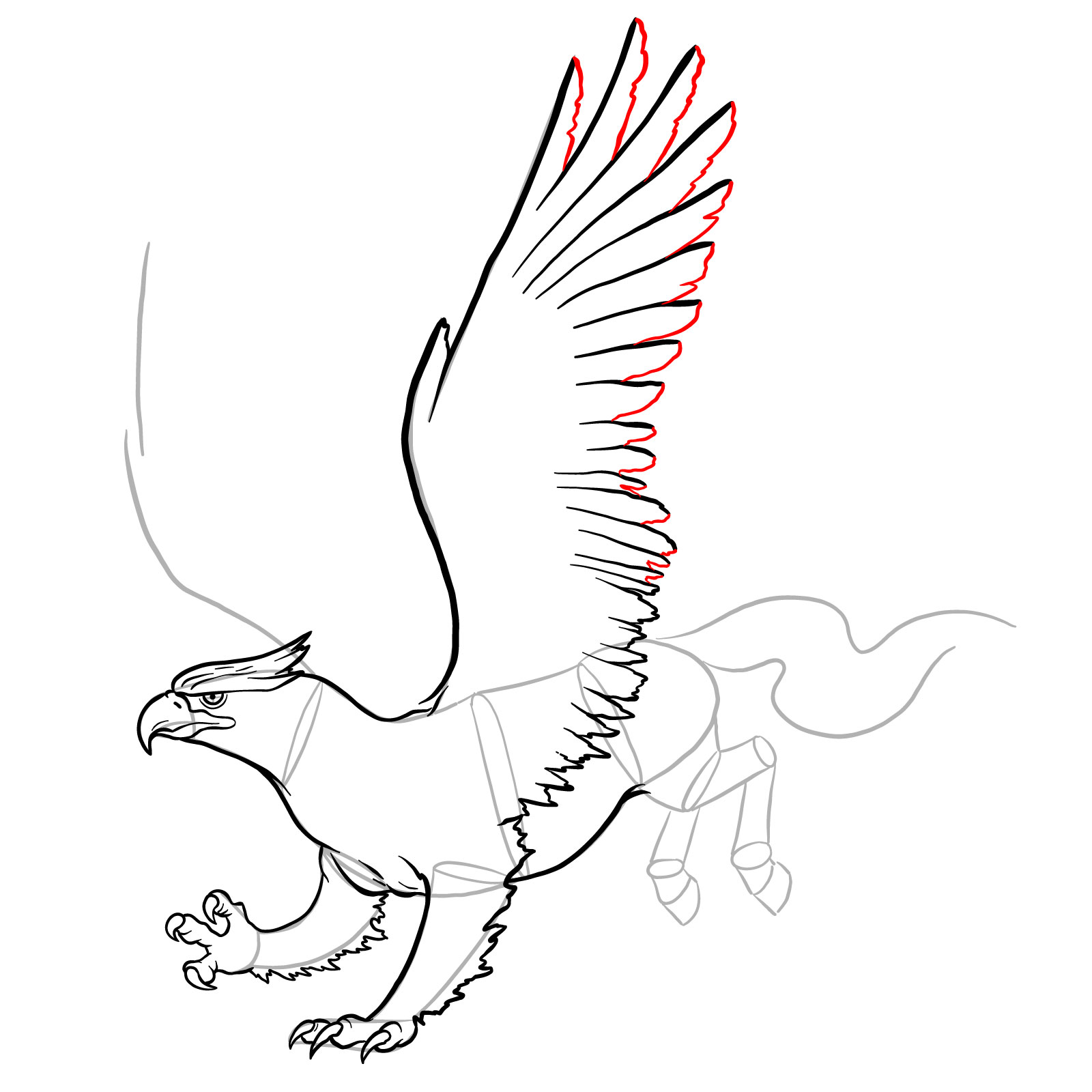 How to draw a Hippogryph - step 28