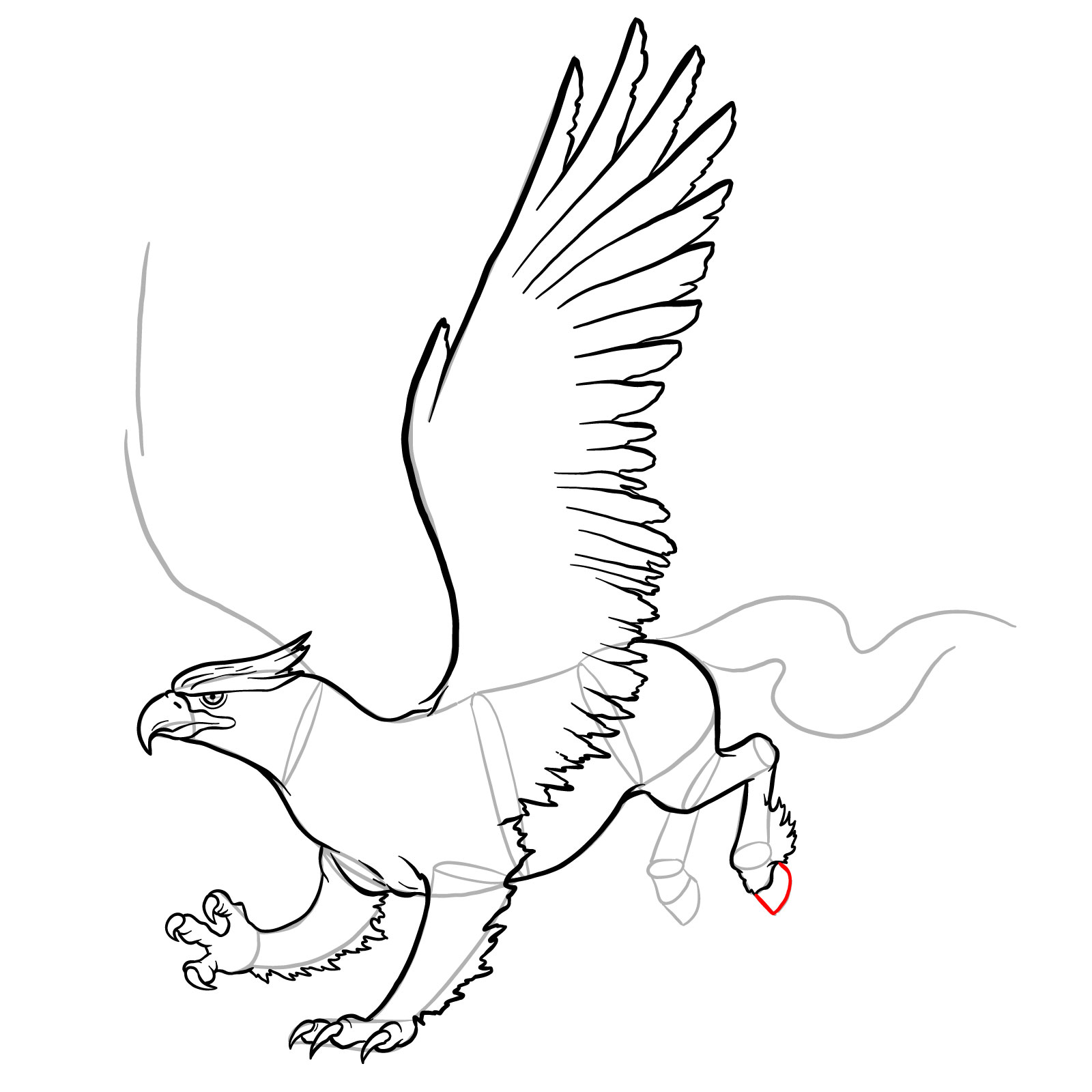 How to draw a Hippogryph - step 32