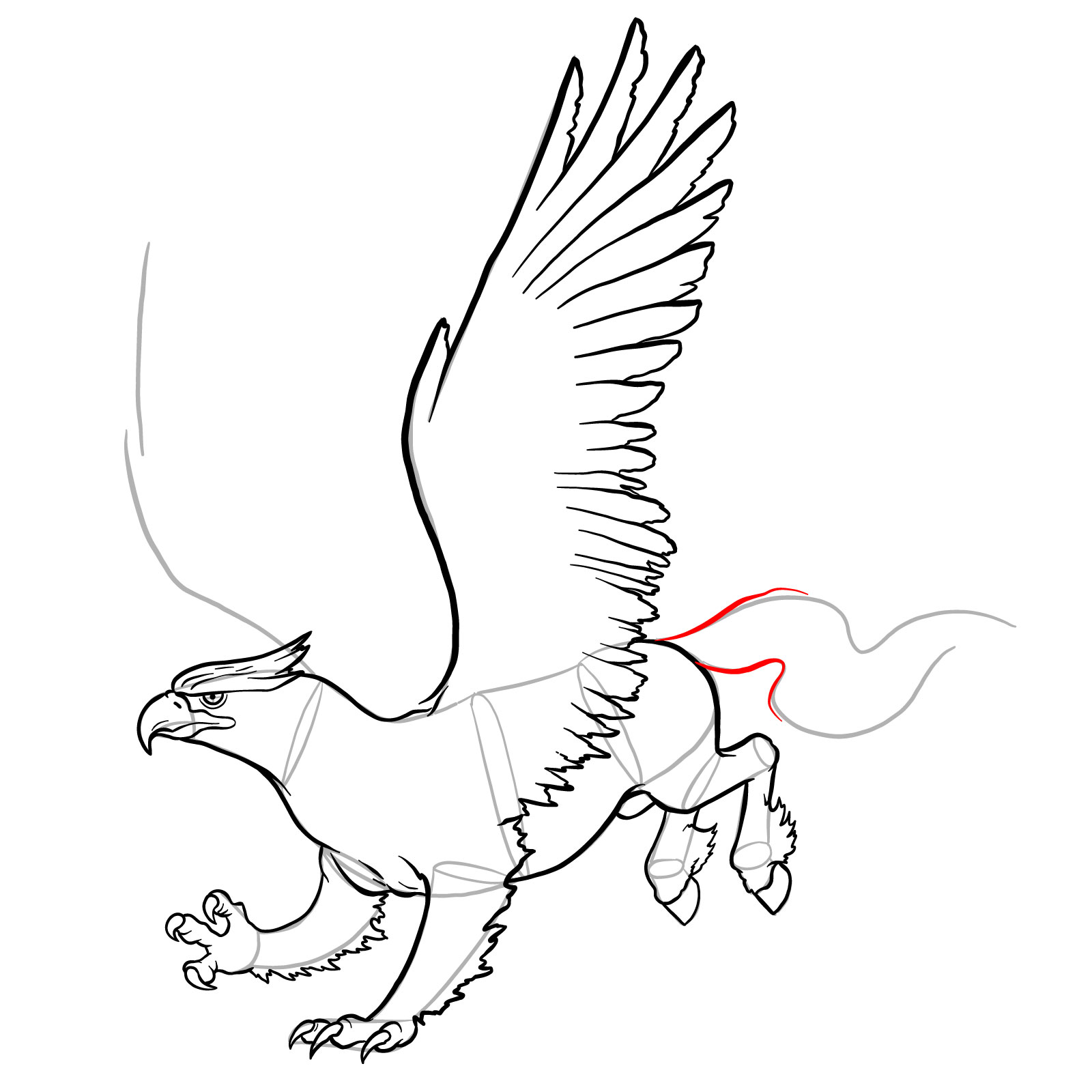 How to draw a Hippogryph - step 35