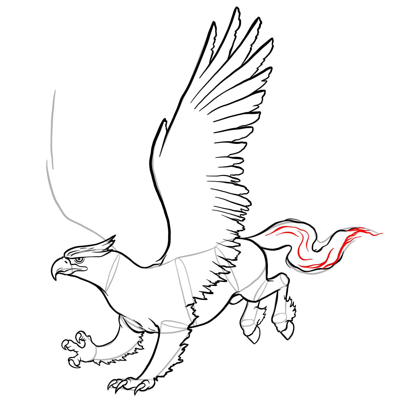 How to draw a Hippogryph - step 37