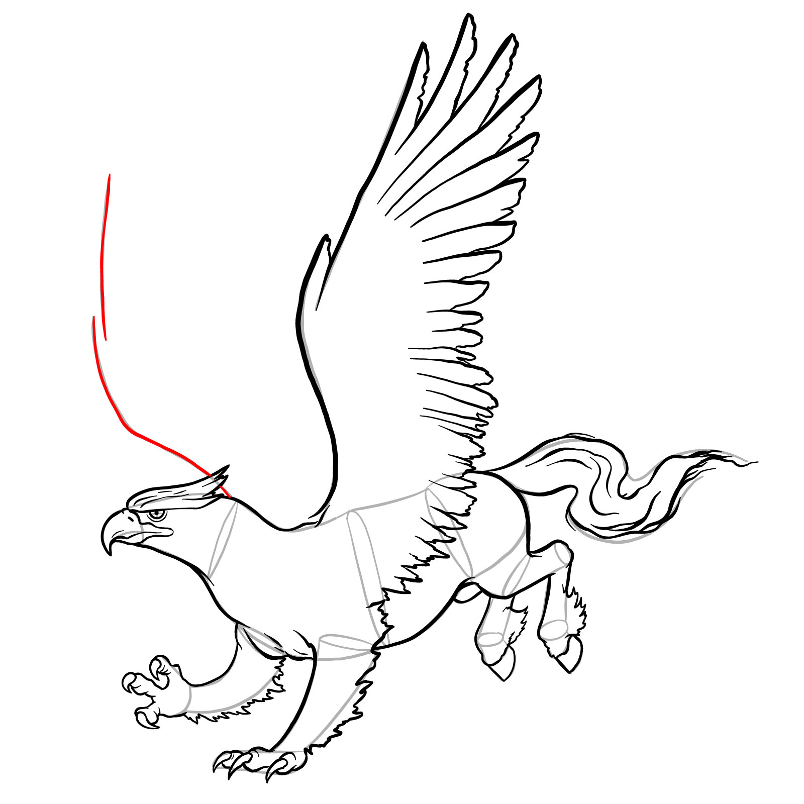 How to draw a Hippogryph - step 38
