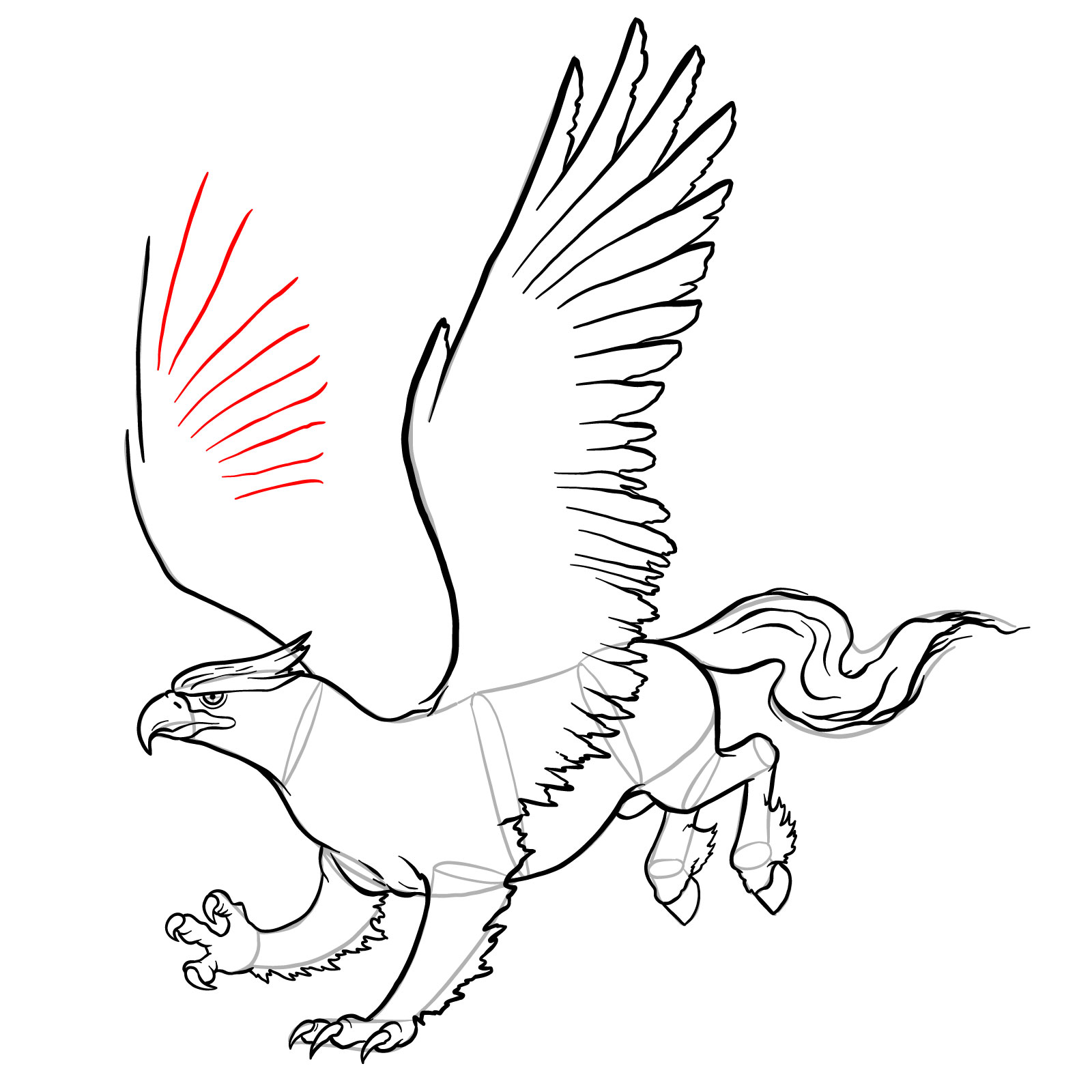 How to draw a Hippogryph - step 39