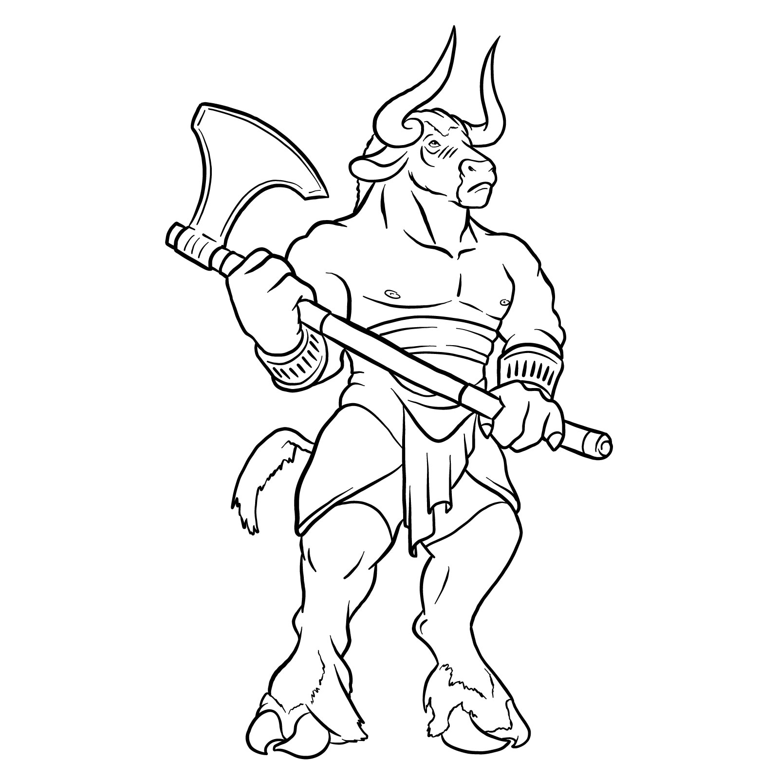 How to draw a Minotaur - coloring