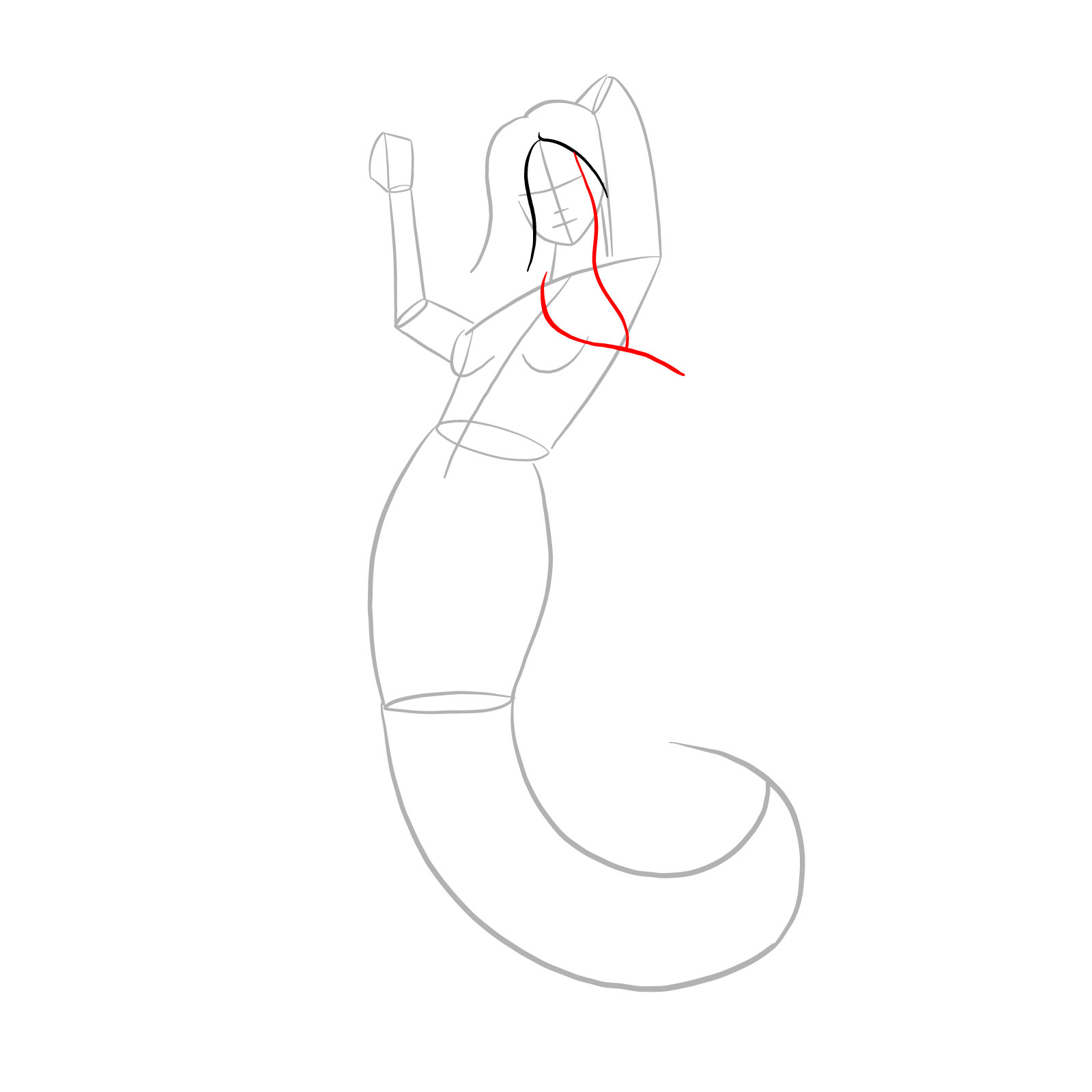 How to draw a Gorgon - step 05