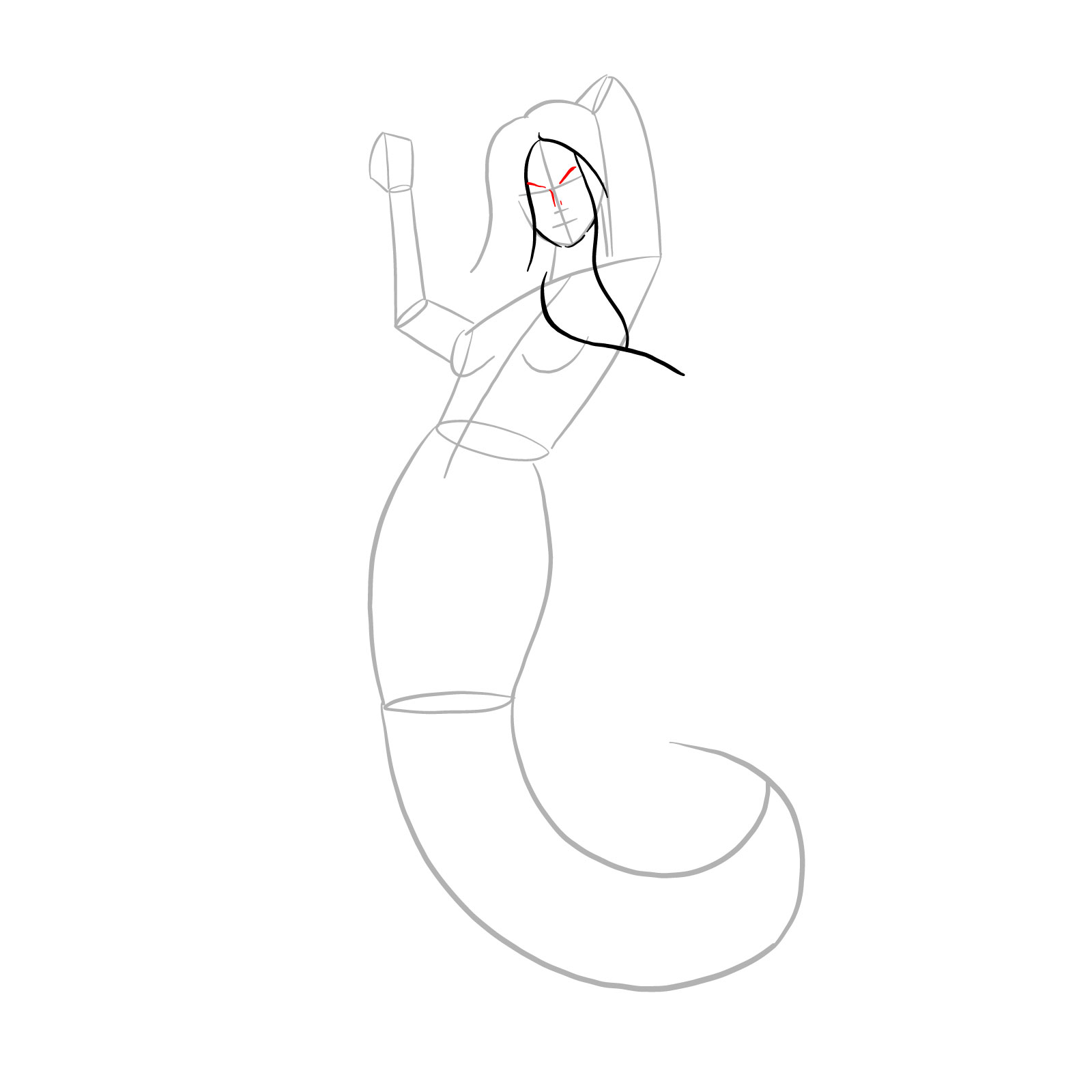 How to draw a Gorgon - step 07