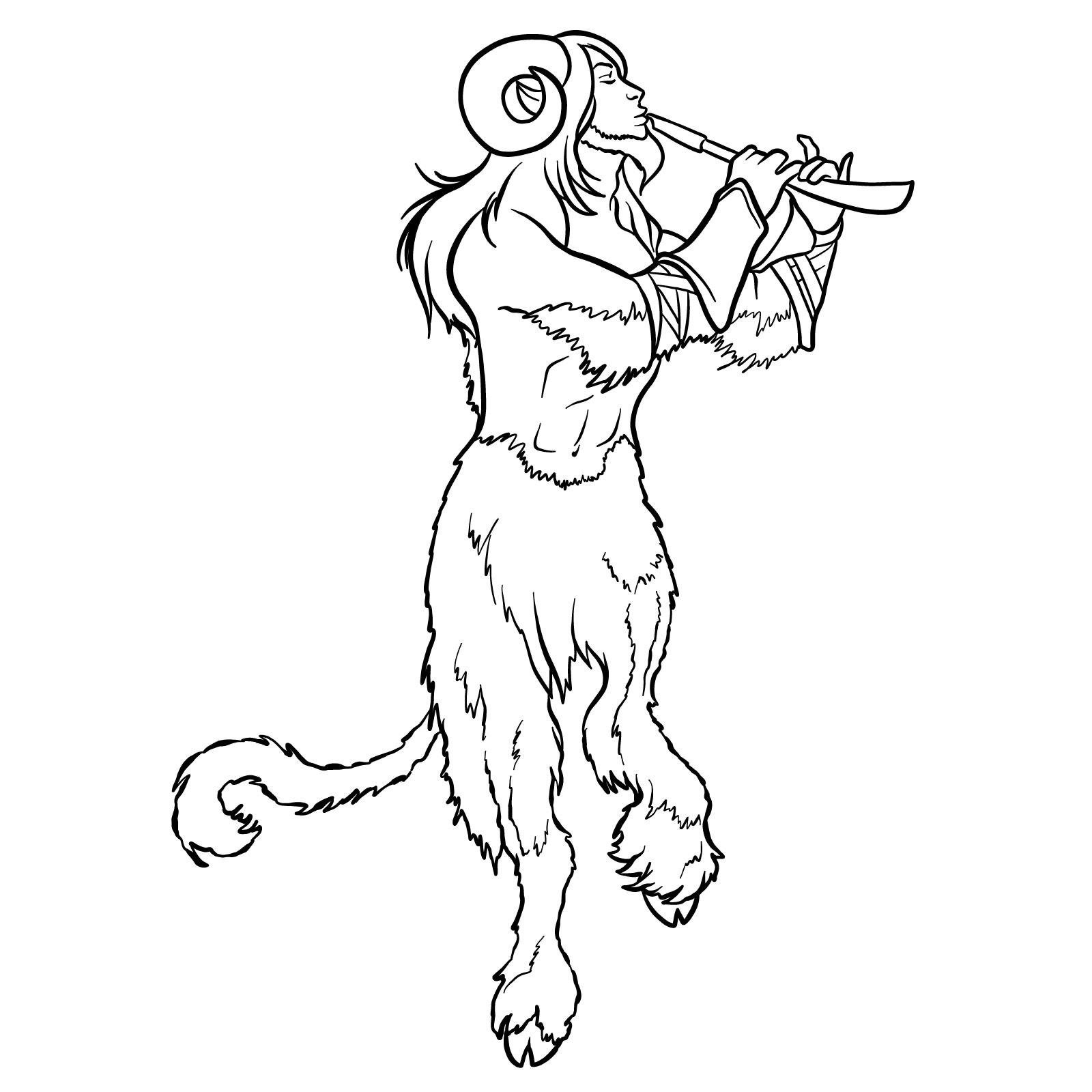 How to draw a Satyr - coloring
