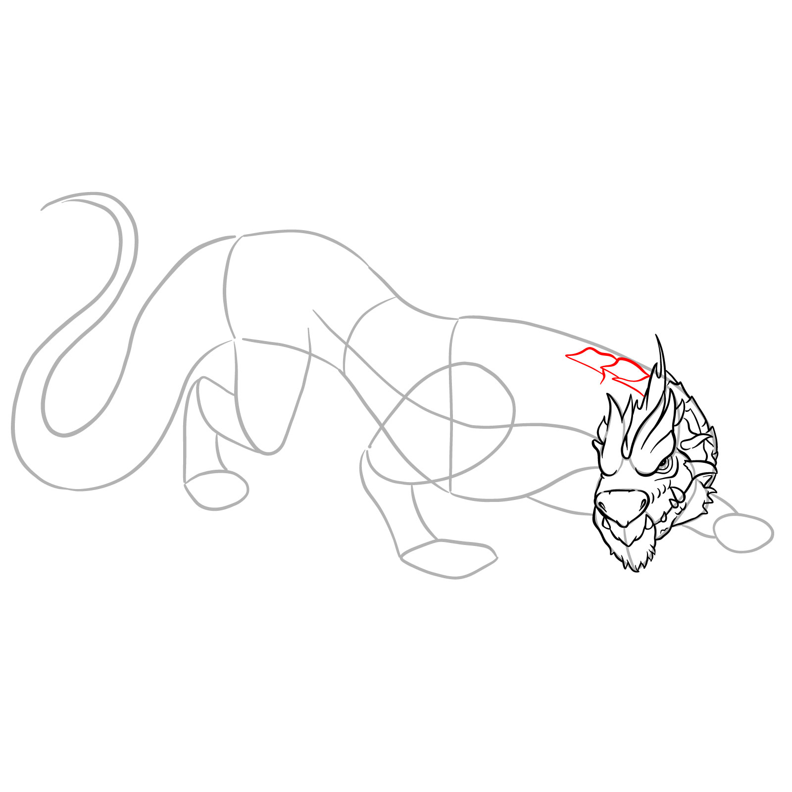 How to draw a Drake Dragon - step 20