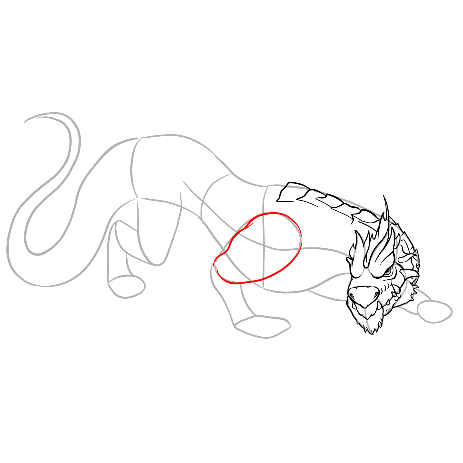How to draw a Drake Dragon - step 22