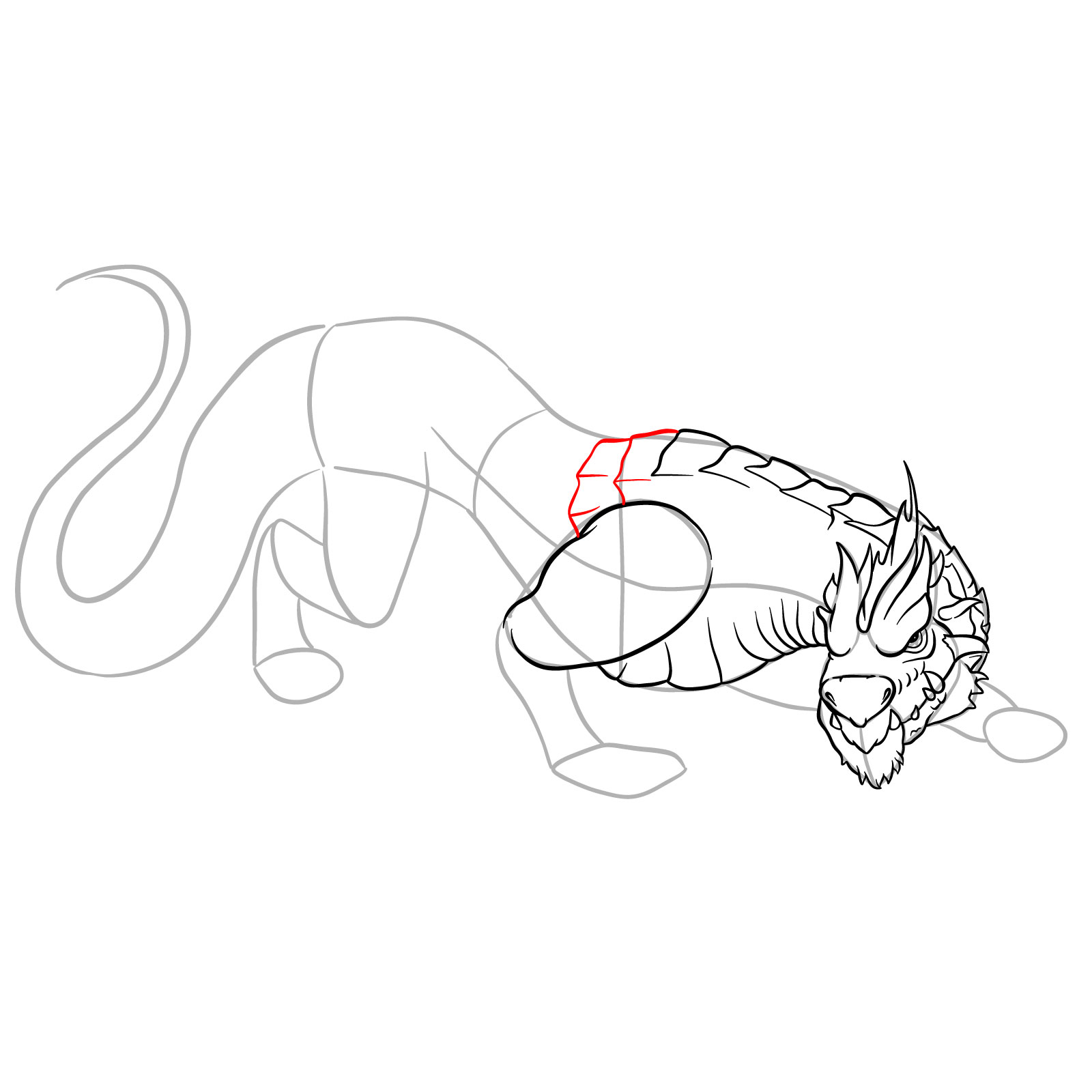 How to draw a Drake Dragon - step 24
