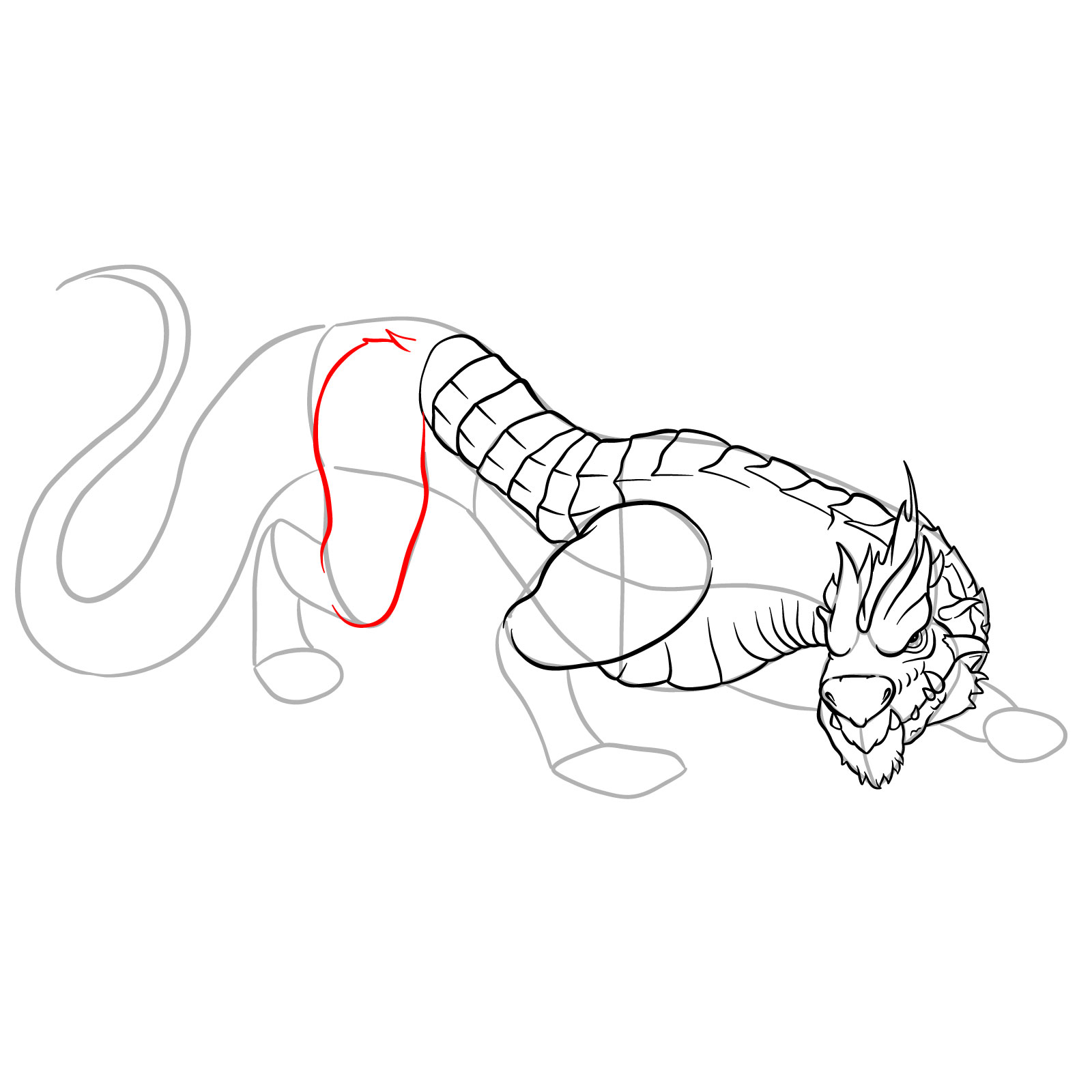 How to draw a Drake Dragon - step 28