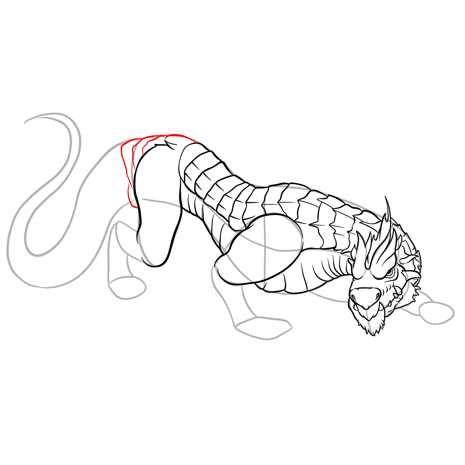 How to draw a Drake Dragon - step 33