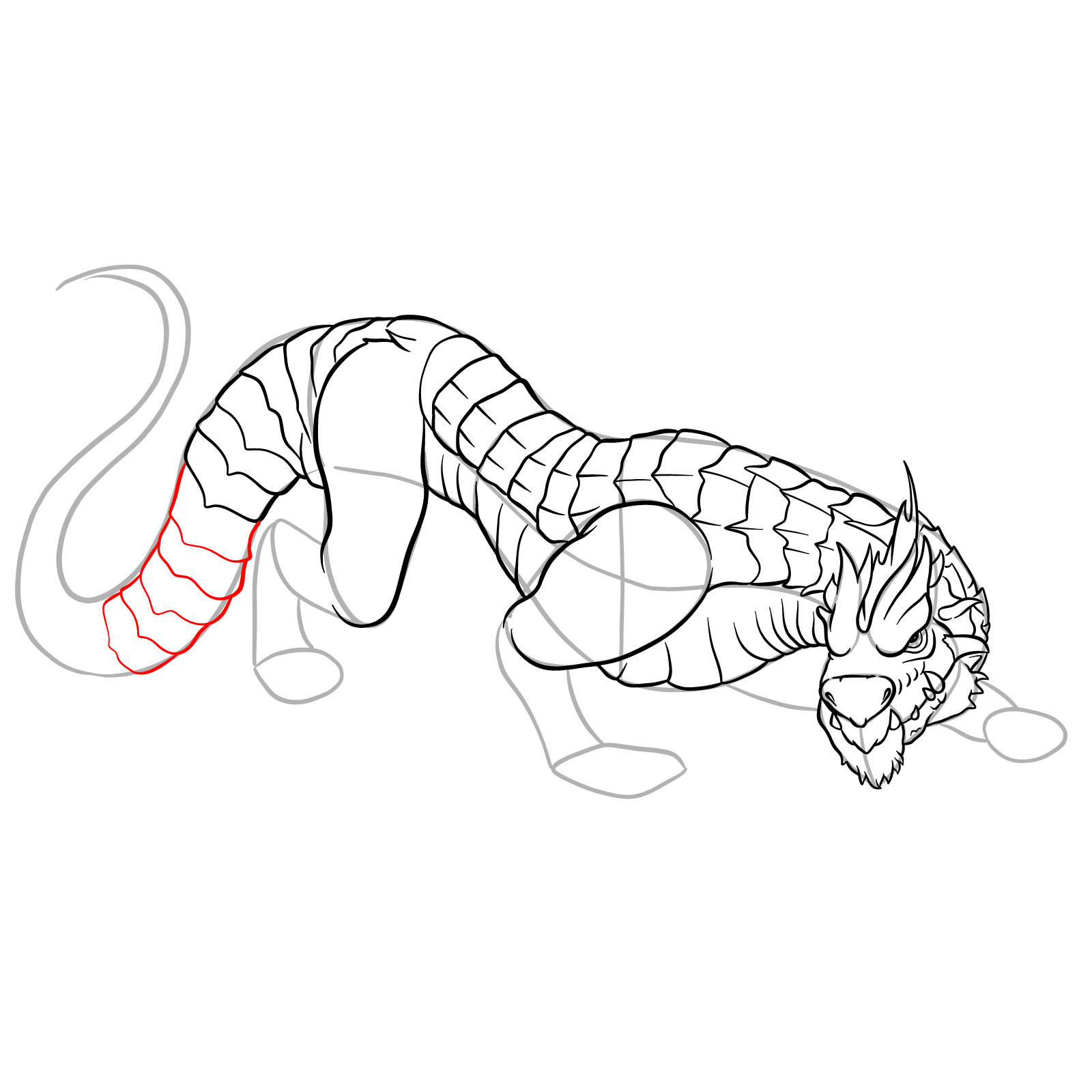 How to draw a Drake Dragon - step 35