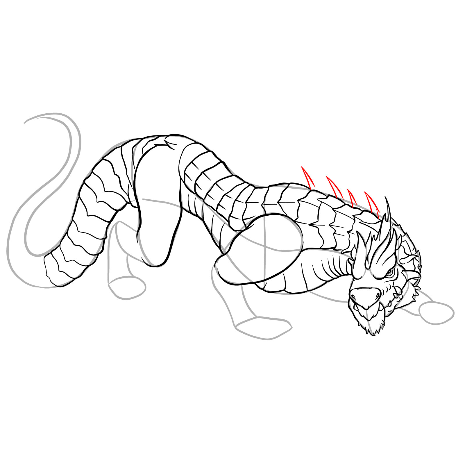 How to draw a Drake Dragon - step 36