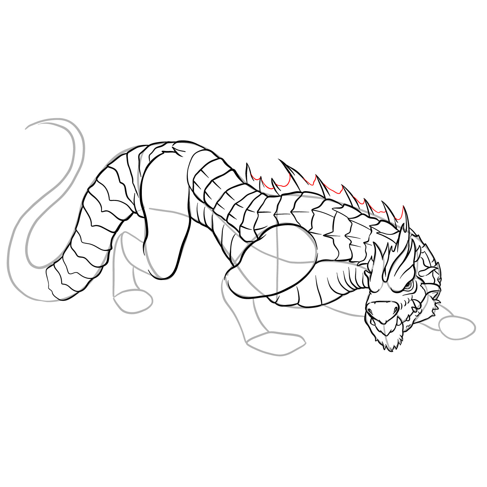 How to draw a Drake Dragon - step 38
