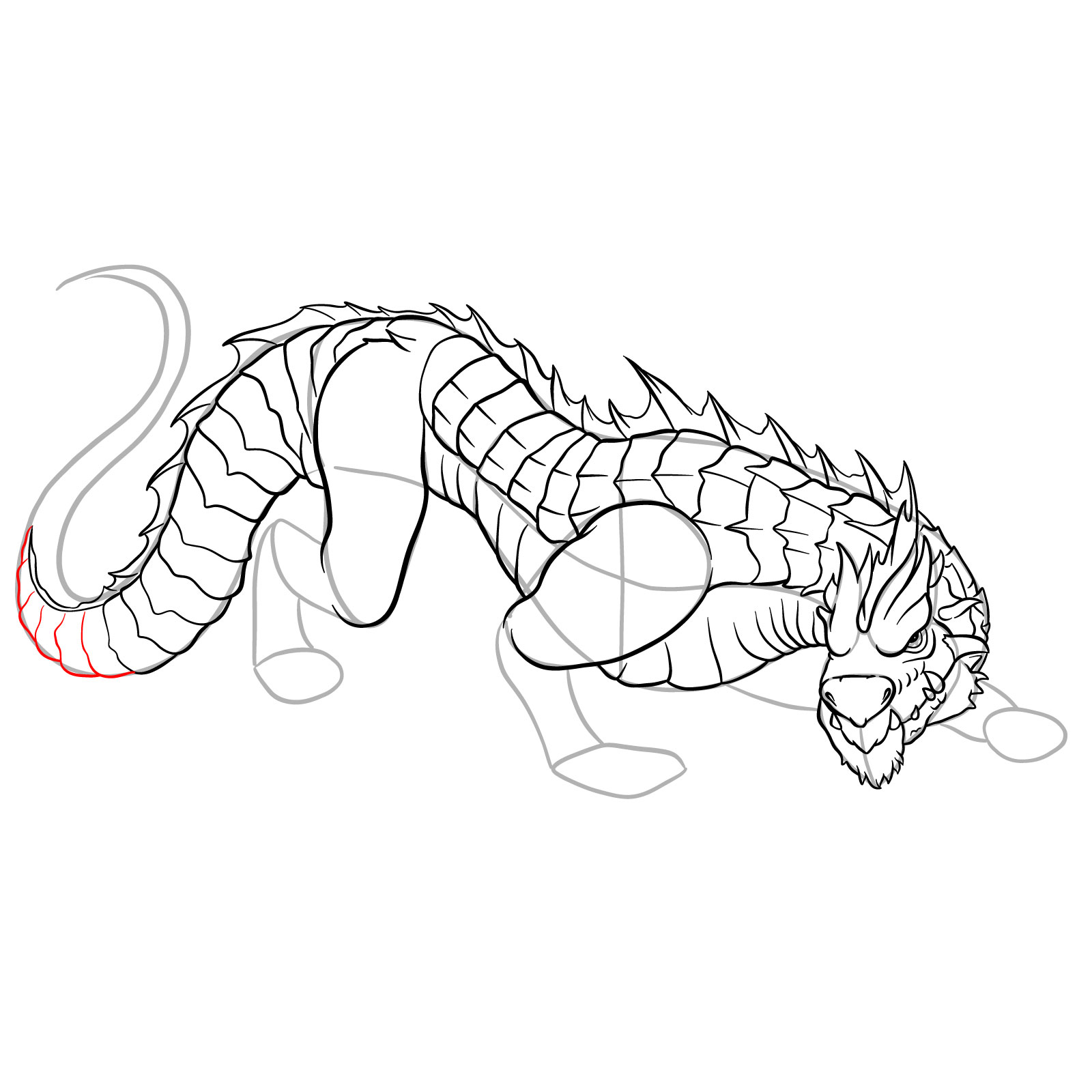 How to draw a Drake Dragon - step 41