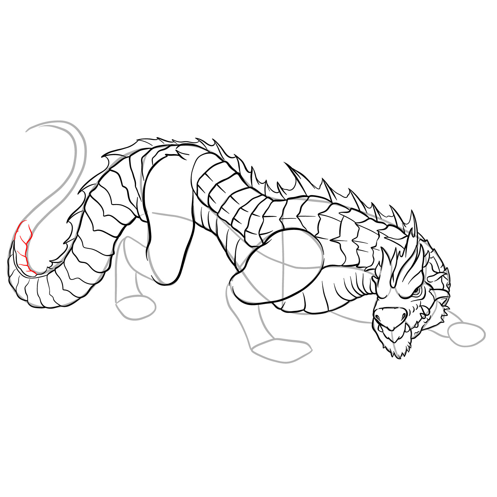 How to draw a Drake Dragon - step 42