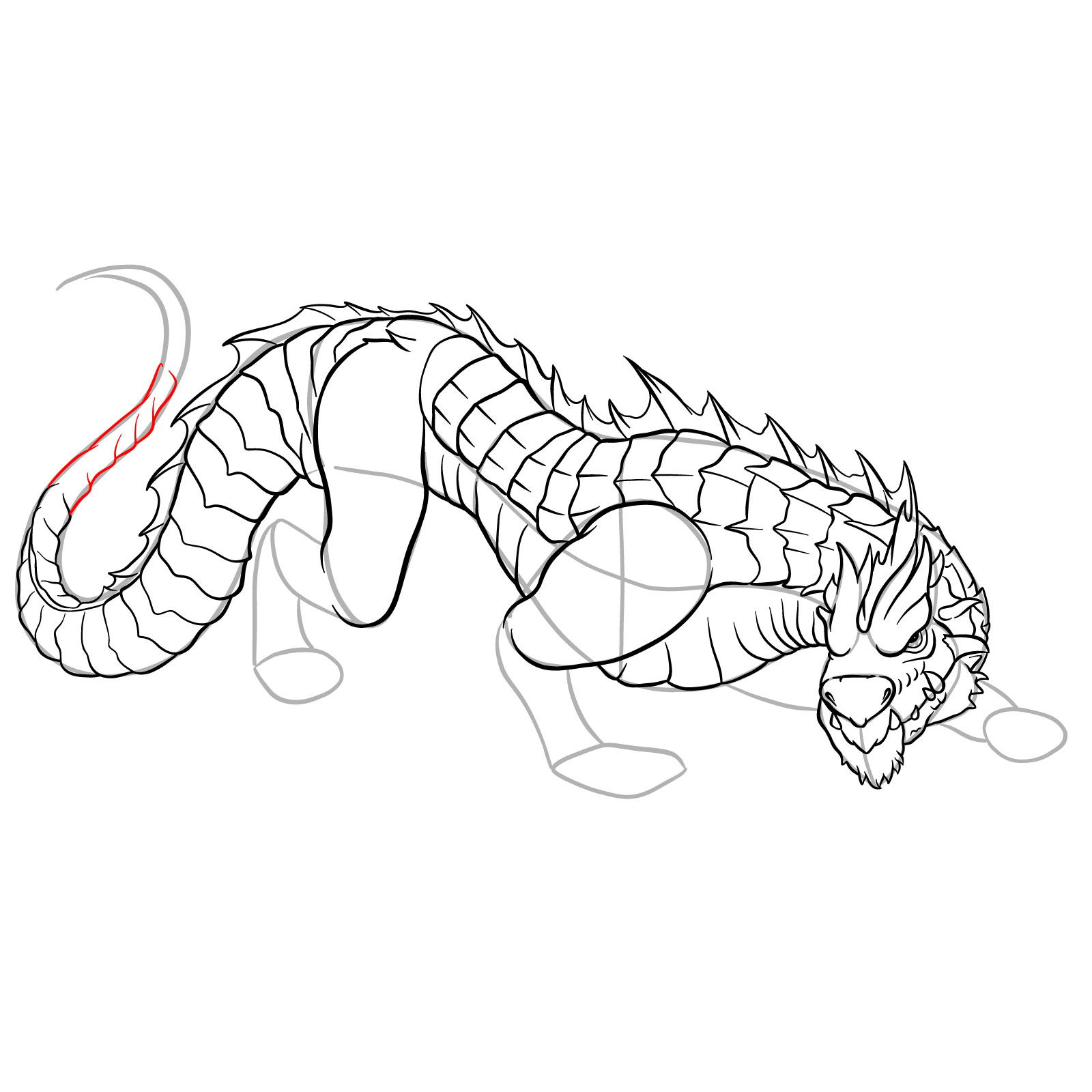 How to draw a Drake Dragon - step 43