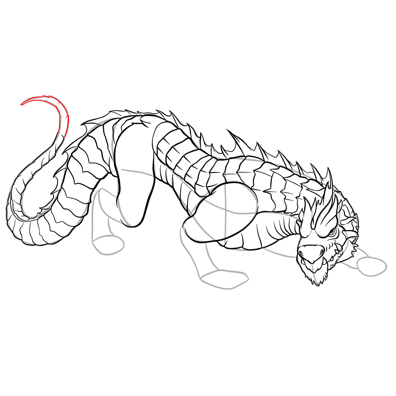How to draw a Drake Dragon - step 44