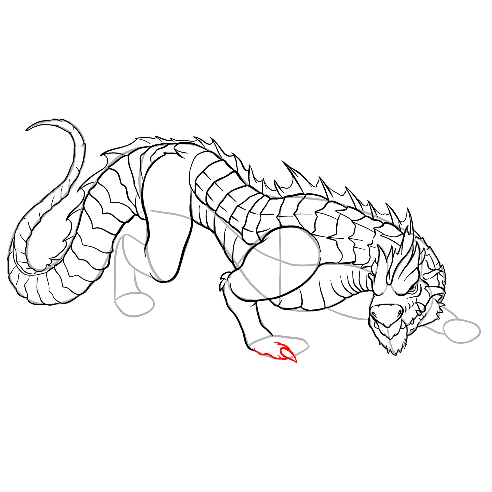 How to draw a Drake Dragon - step 46