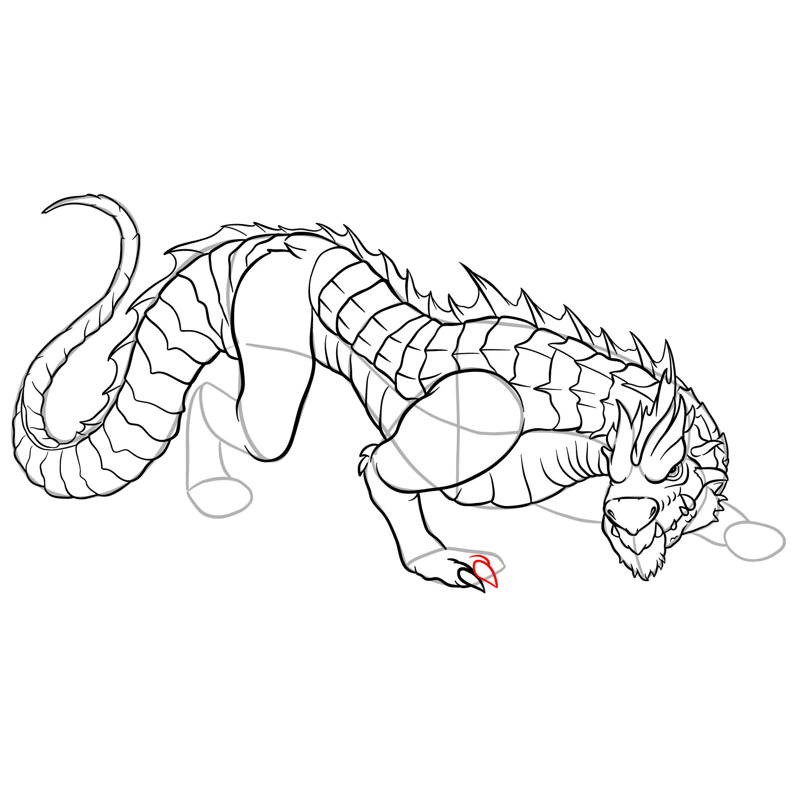 How to draw a Drake Dragon - step 47