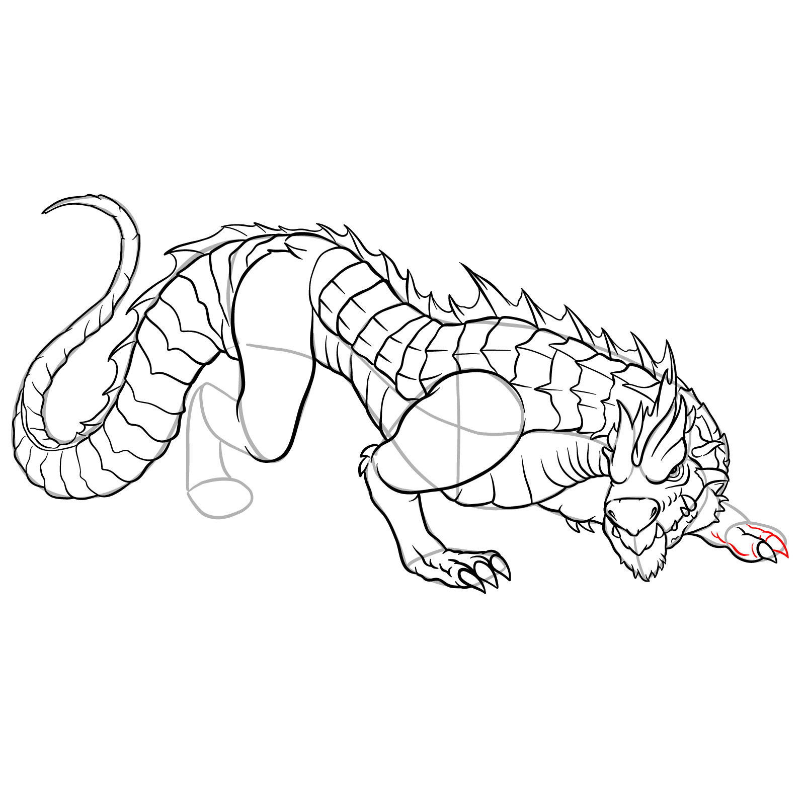 How to draw a Drake Dragon - step 50